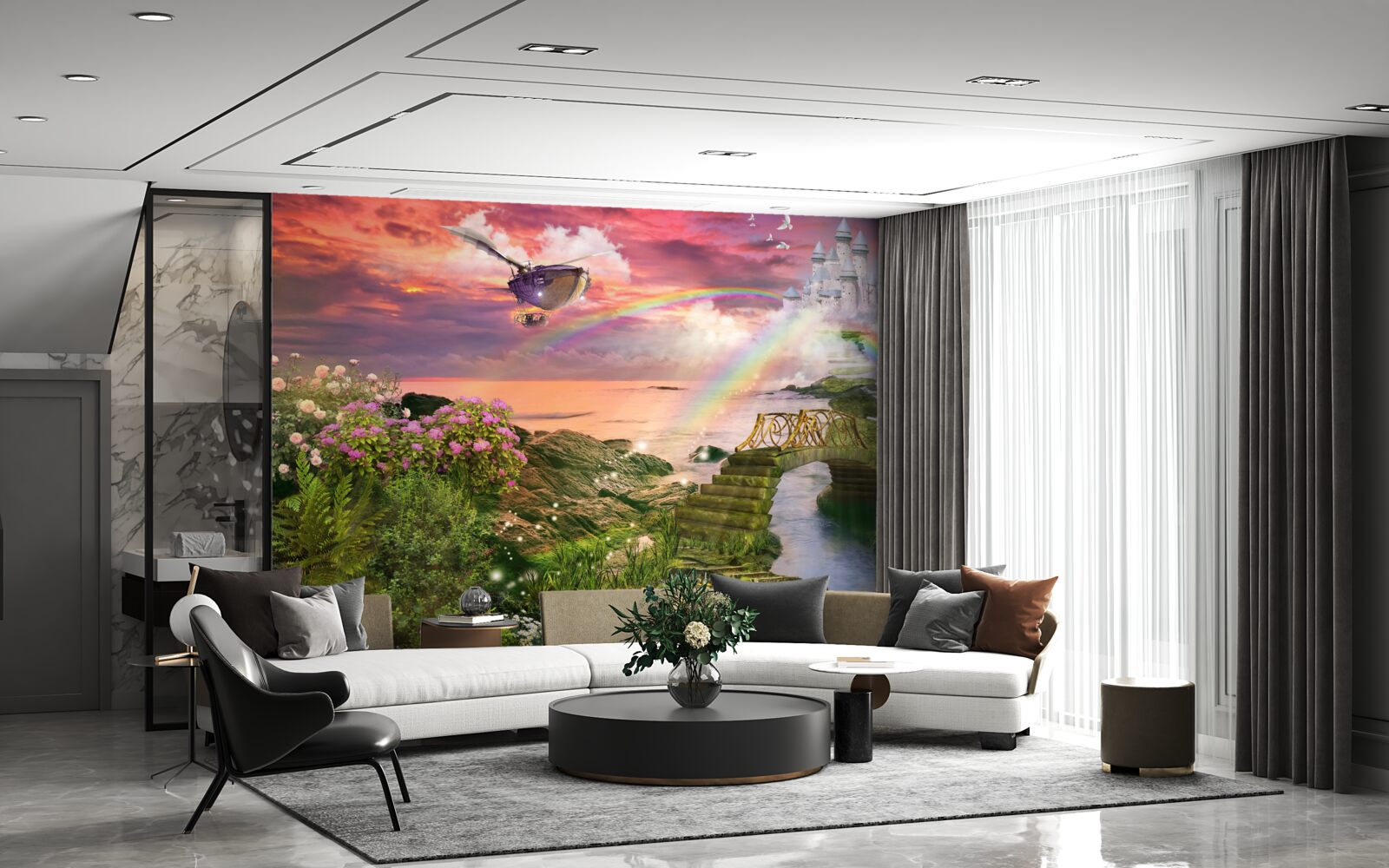 Papier peint un monde fantastique de contes de fées