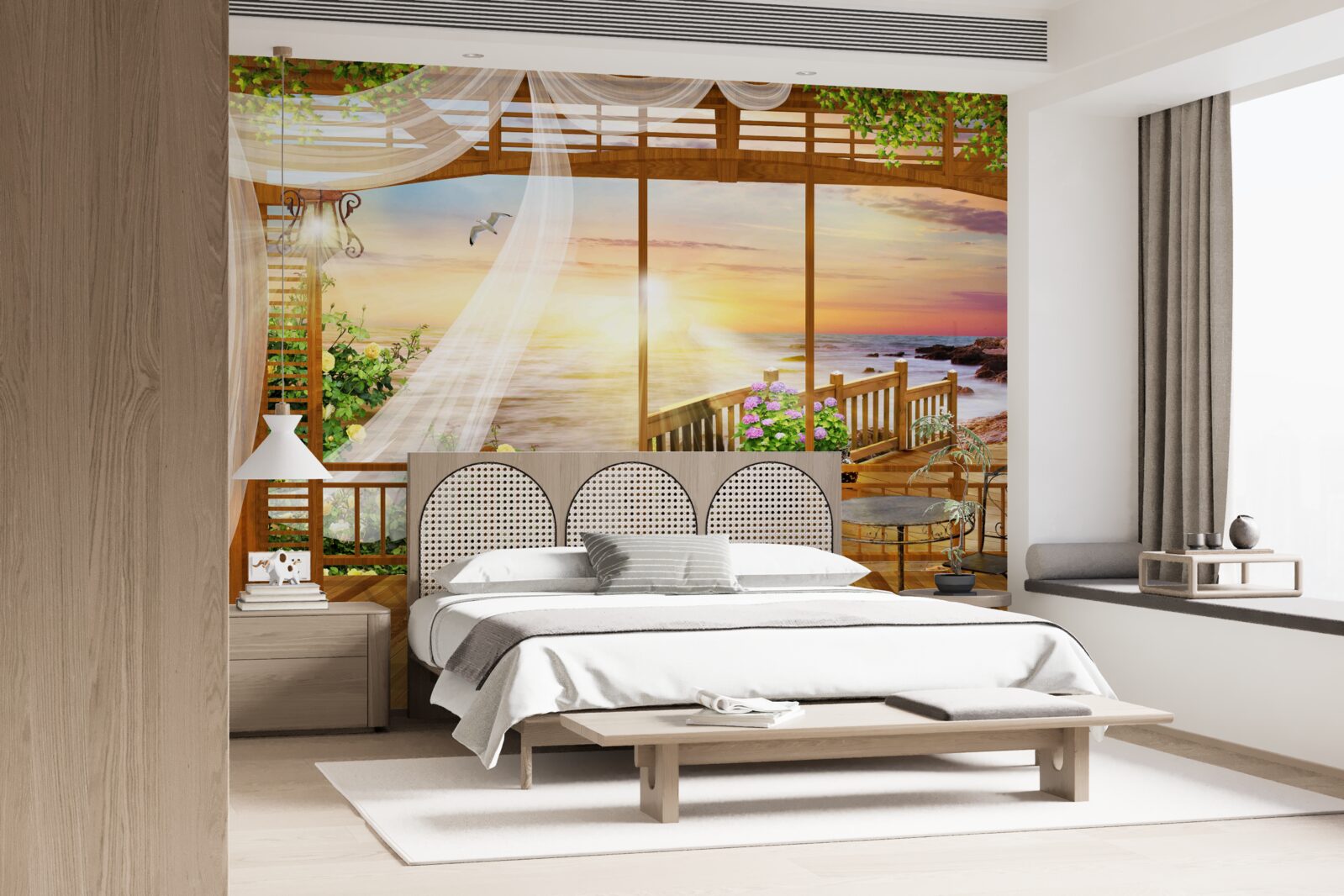 Papier peint beau balcon avec vue imprenable