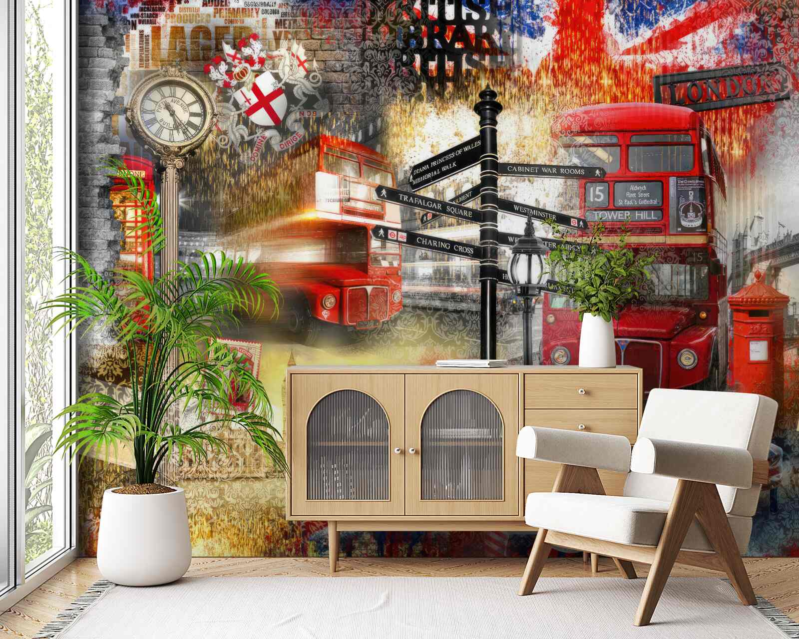 Papier peint divers emblèmes de la grande-bretagne