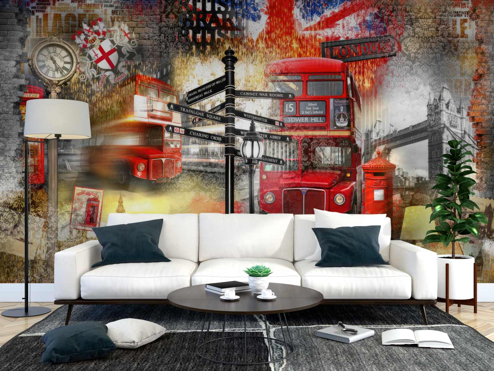 Papier peint divers emblèmes de la grande-bretagne