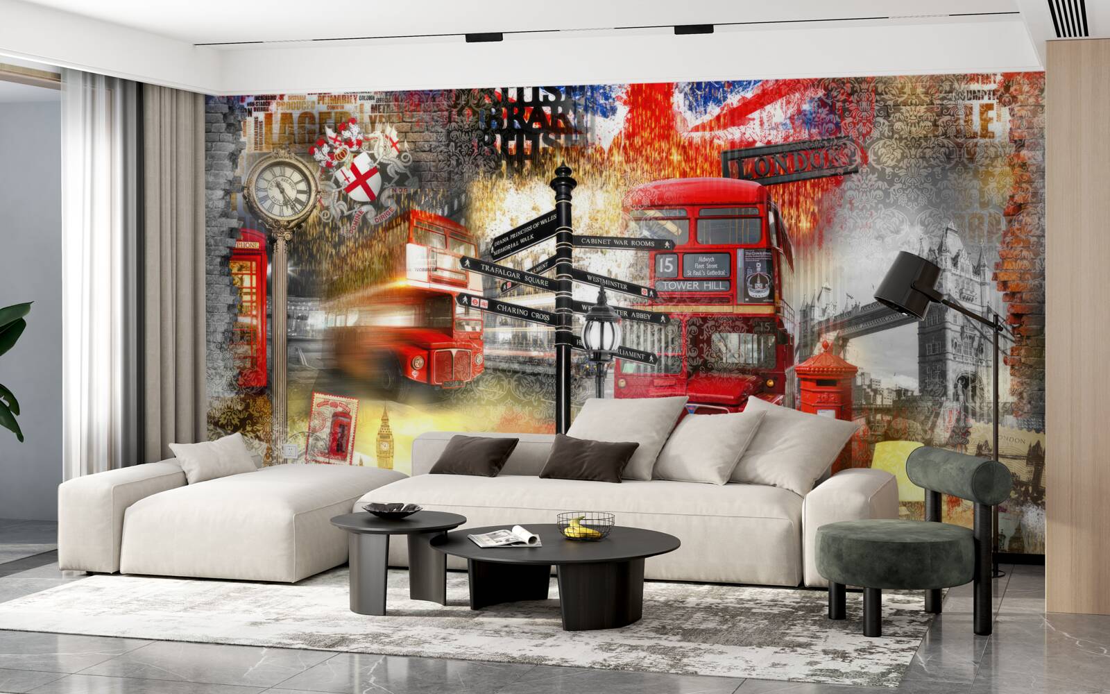 Papier peint divers emblèmes de la grande-bretagne