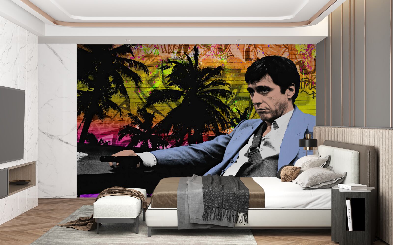 Papier peint un homme triste assis à une table