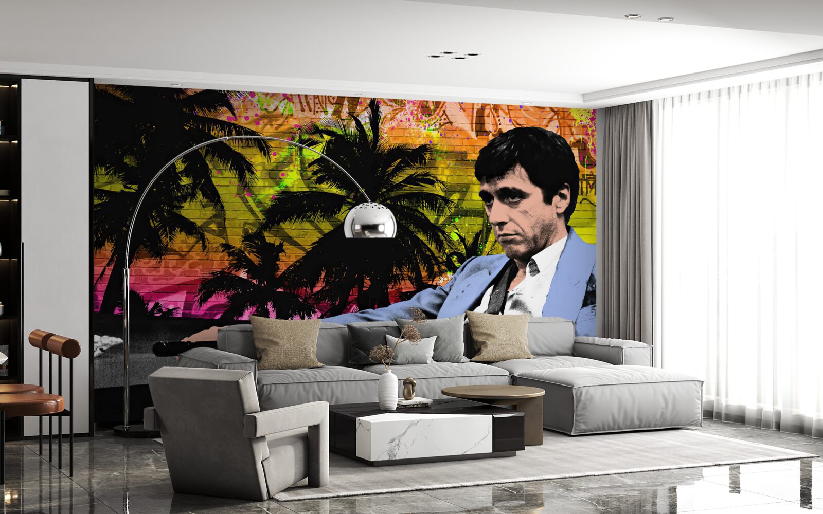 Papier peint un homme triste assis à une table