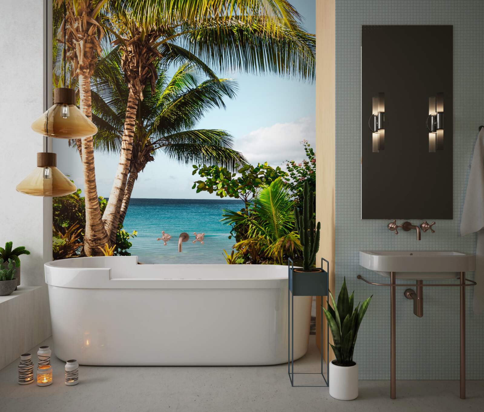 Papier peint arbres et arbustes sur la plage