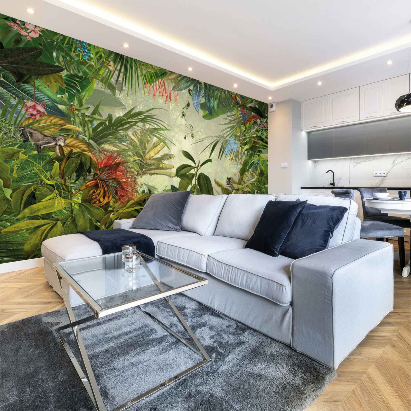 Papier peint paysage tropical vert