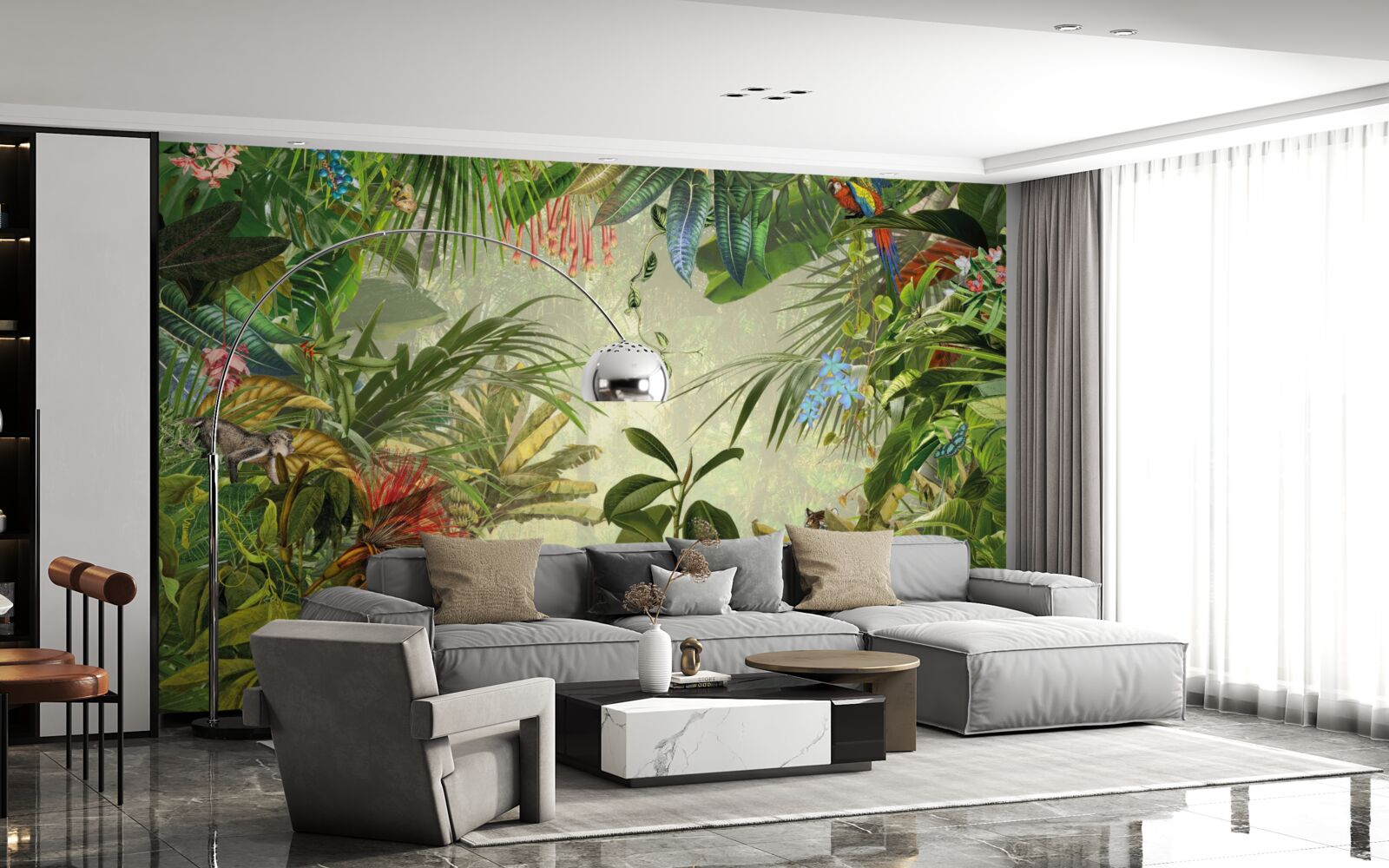 Papier peint paysage tropical vert