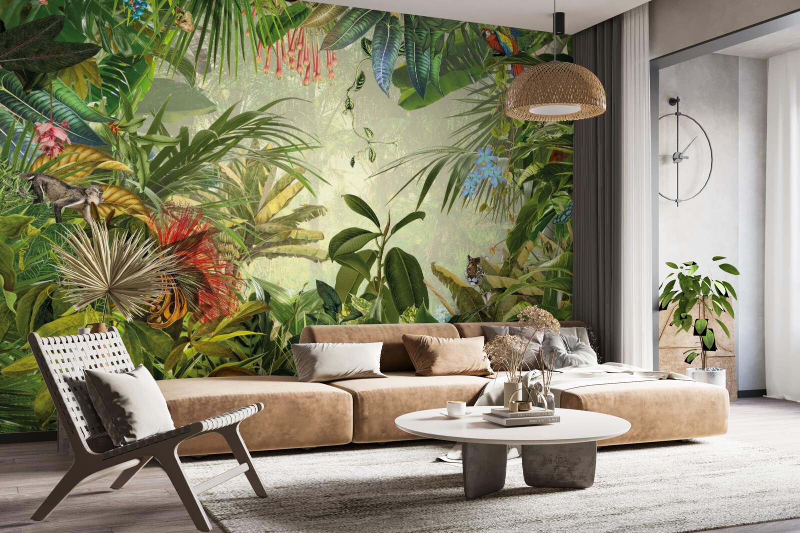 Papier peint paysage tropical vert