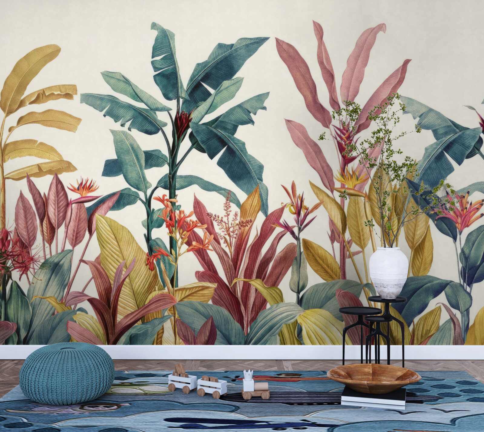 Papier peint des plantes de formes et de teintes variées