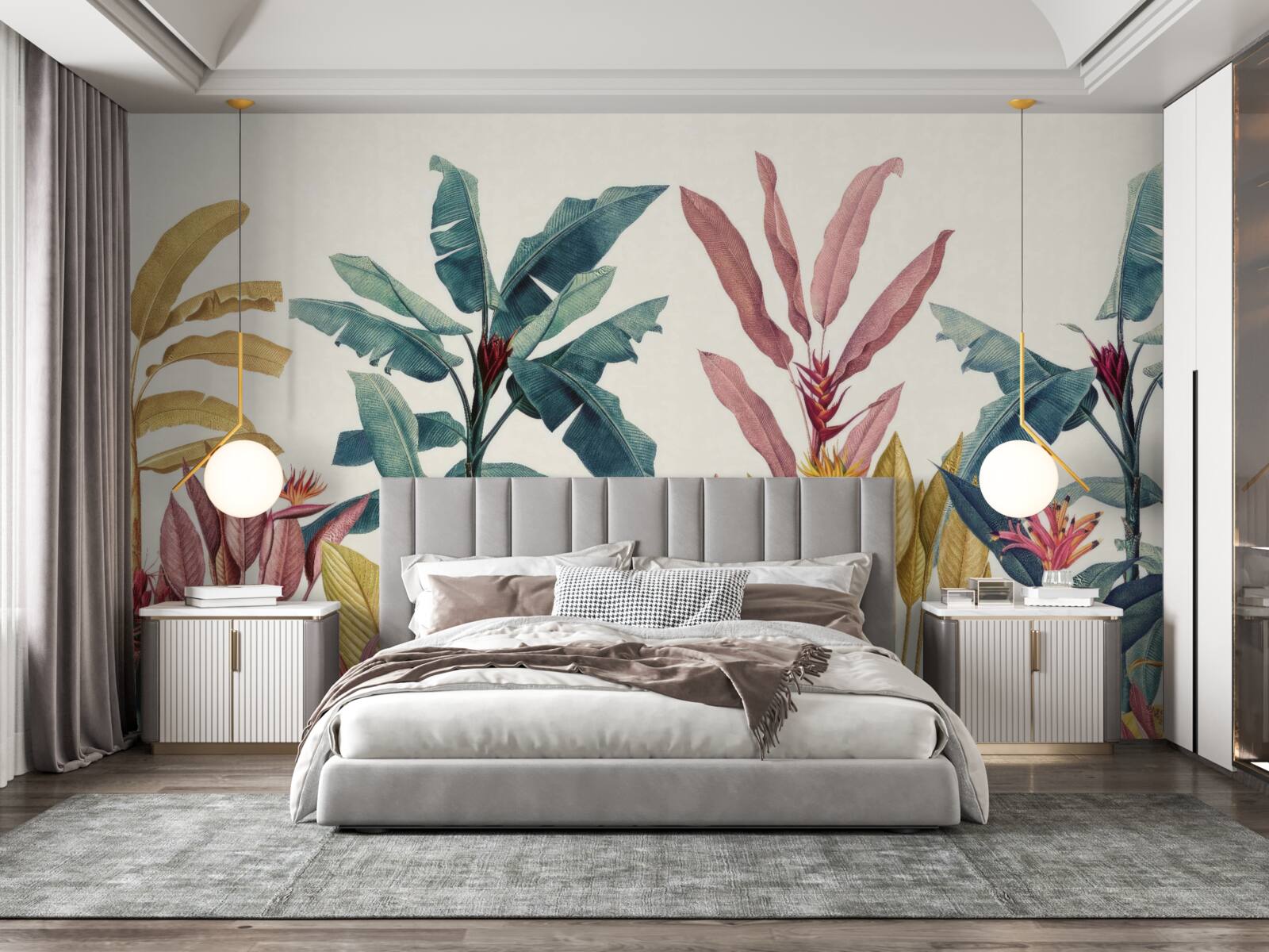 Papier peint des plantes de formes et de teintes variées