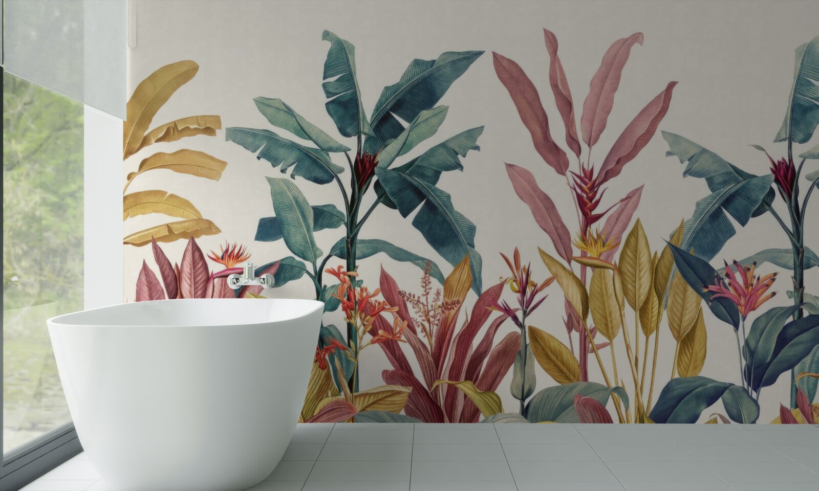 Papier peint des plantes de formes et de teintes variées