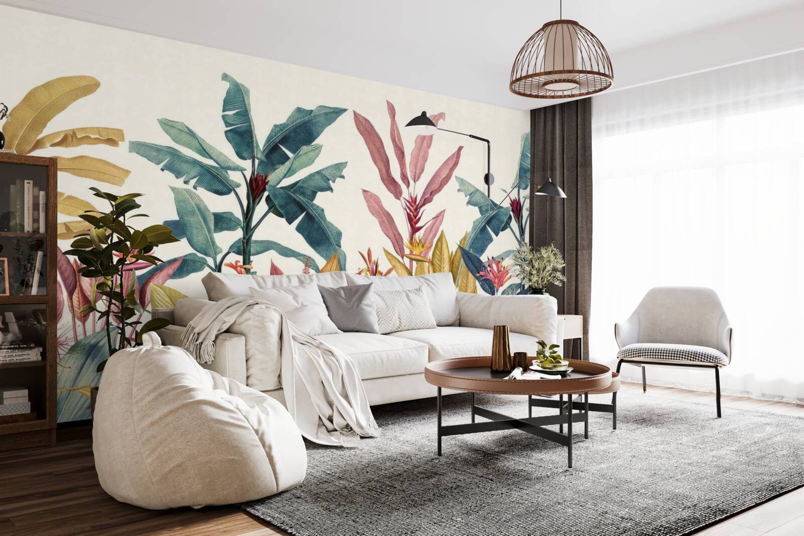 Papier peint des plantes de formes et de teintes variées