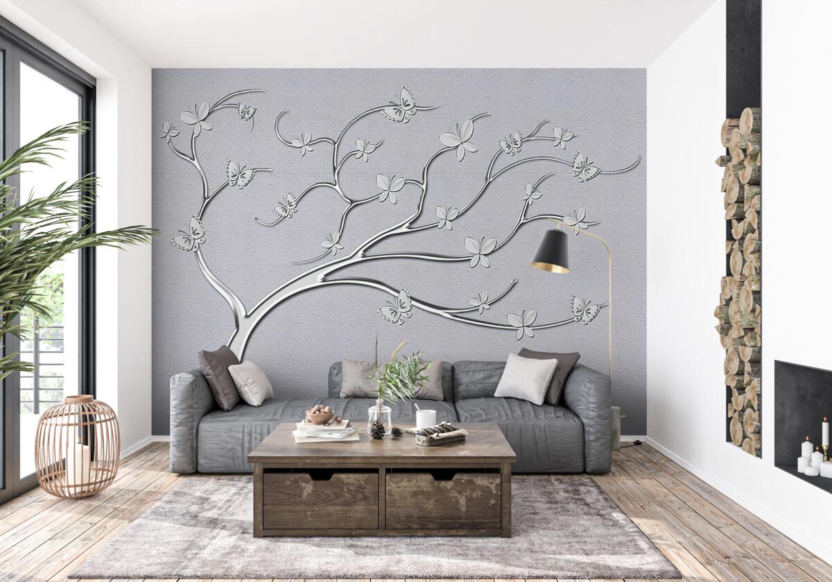 Papier peint arbre courbé