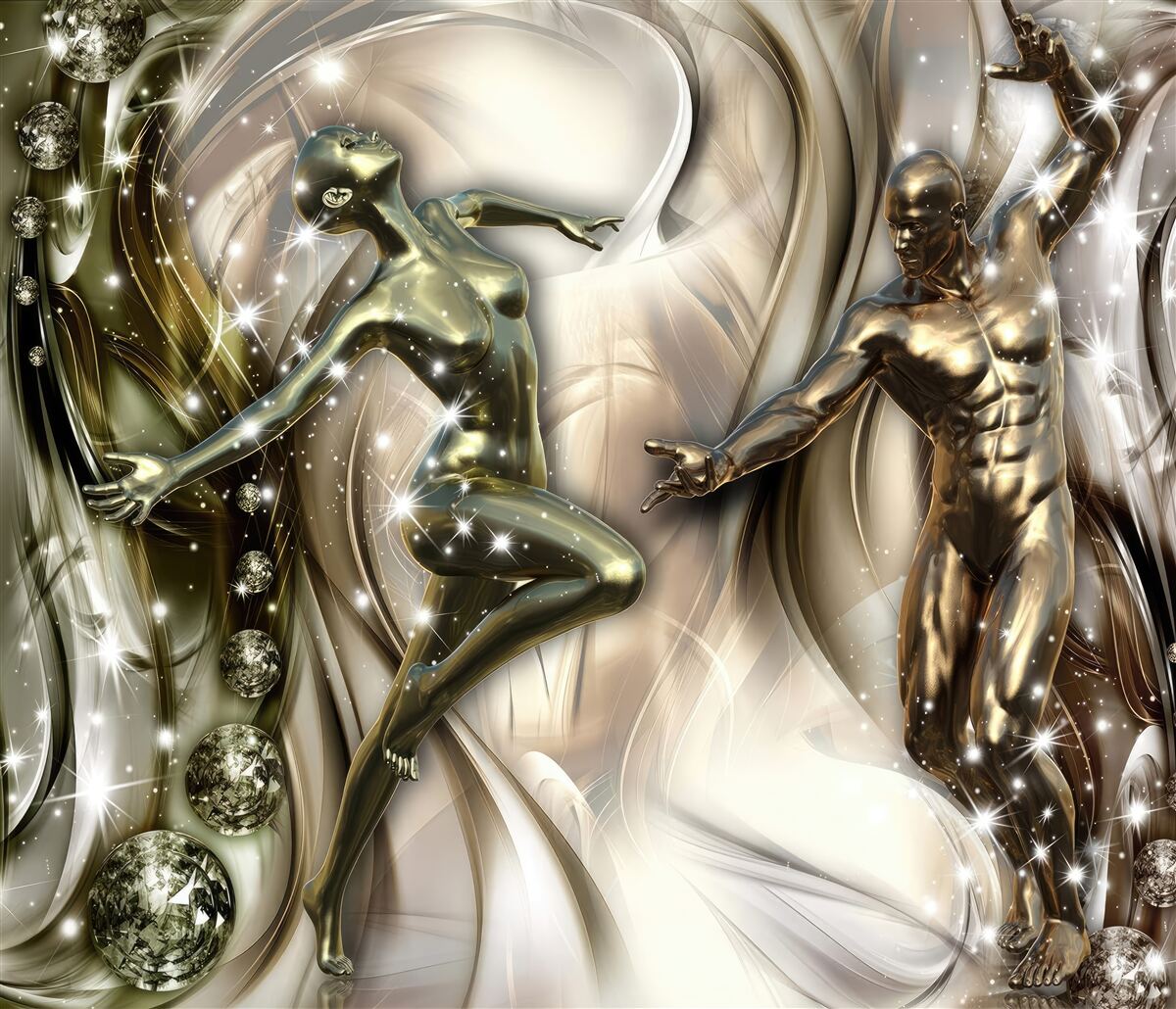 Papier peint couple de danseurs plein de passion