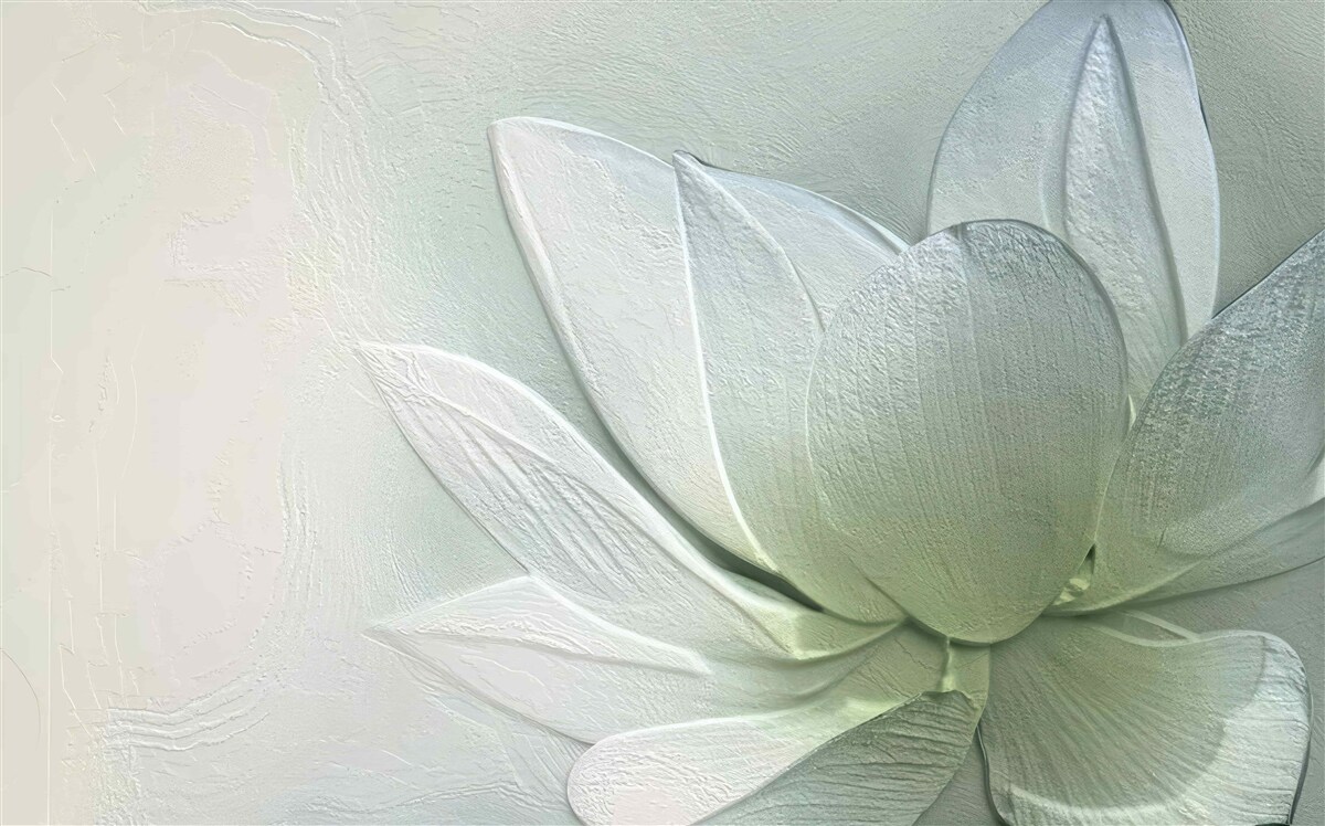 Papier peint fleur majestueuse et étonnante, blanche comme la neige