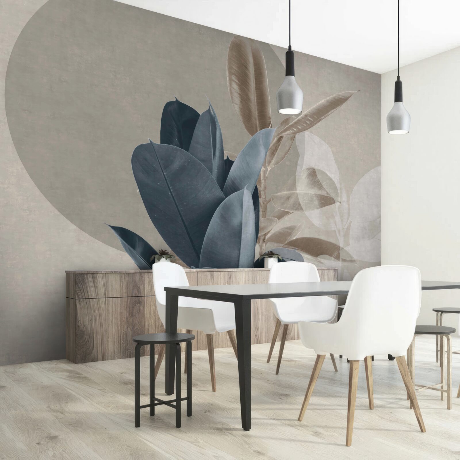 Papier peint plante d'intérieur près du mur