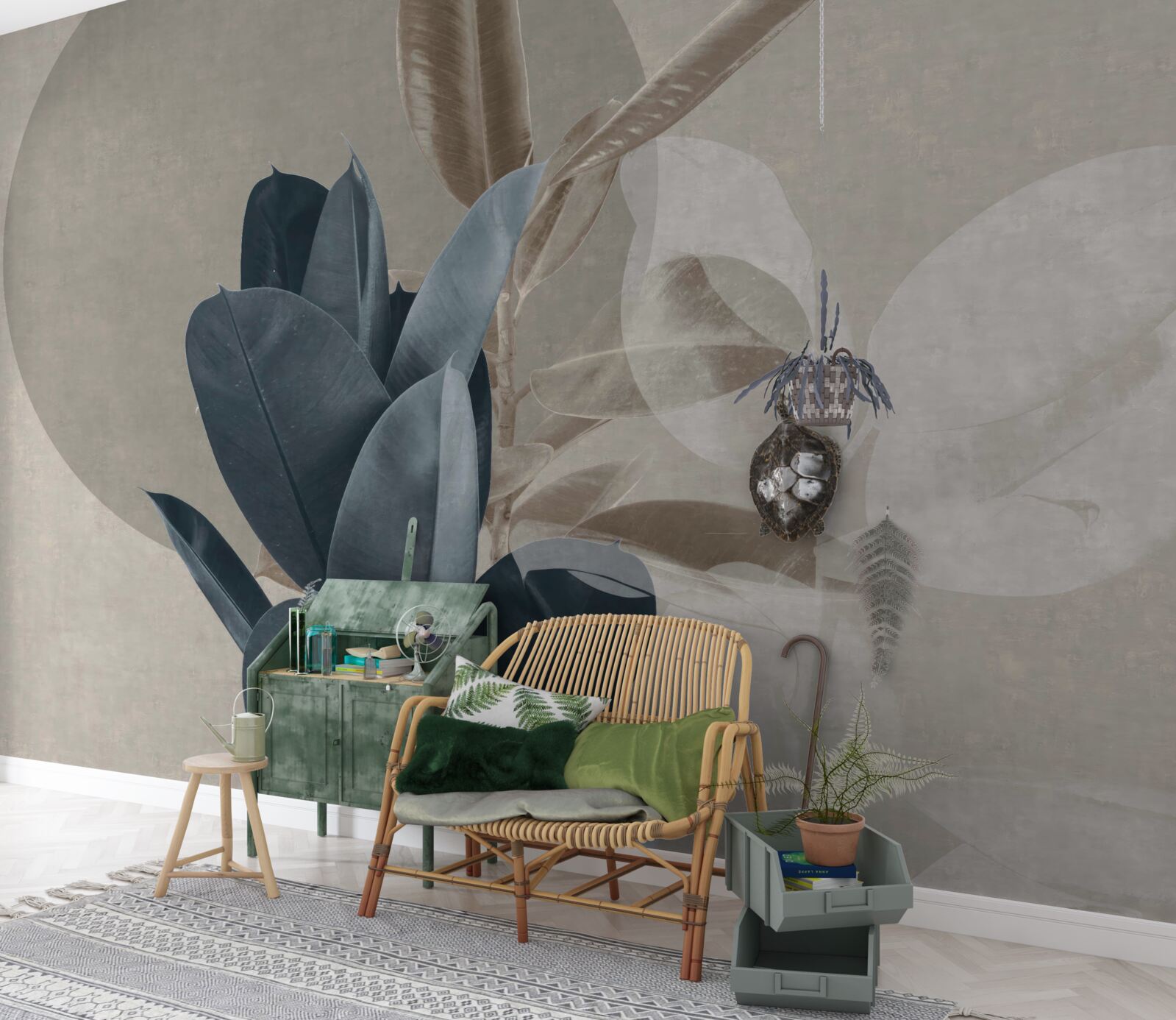 Papier peint plante d'intérieur près du mur