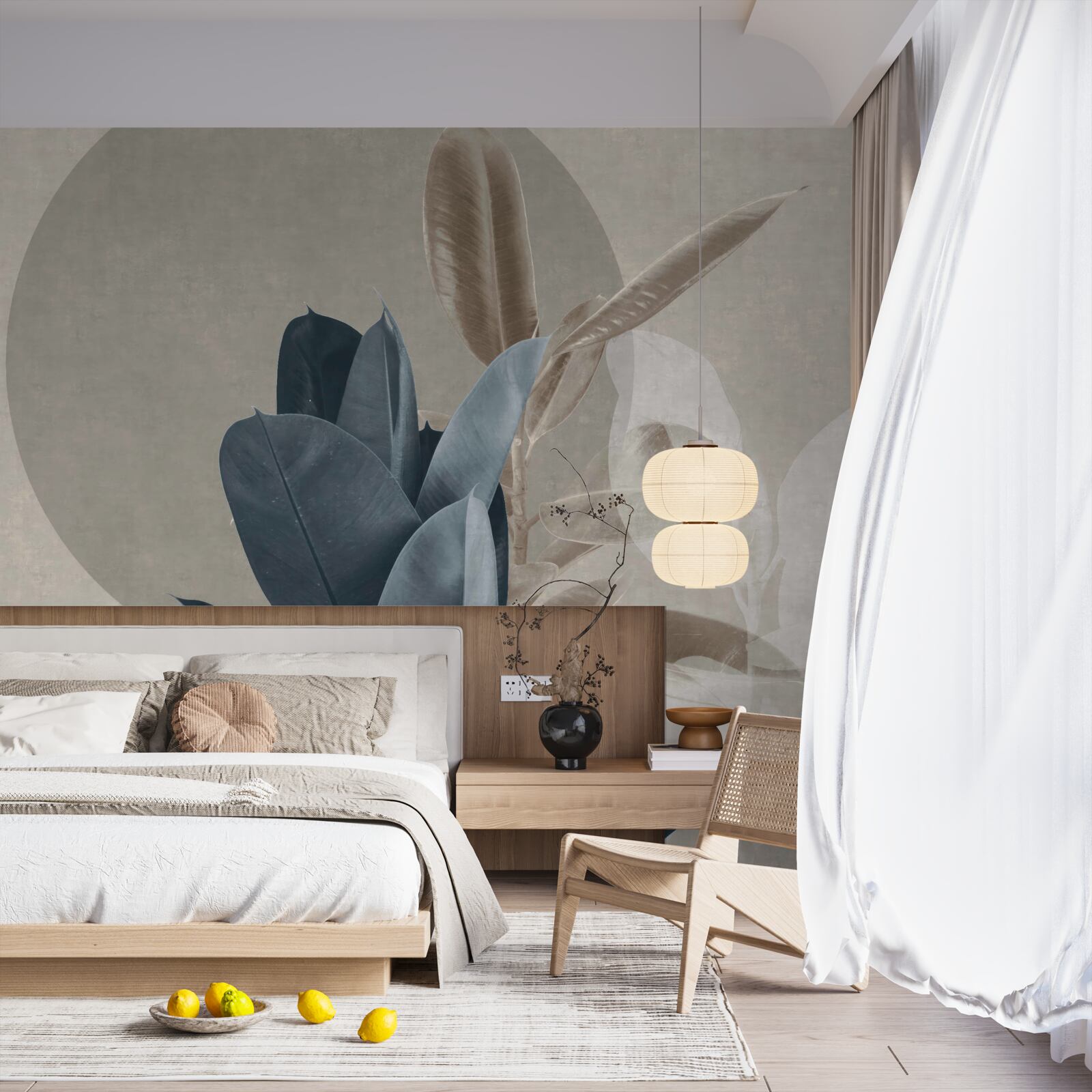 Papier peint plante d'intérieur près du mur