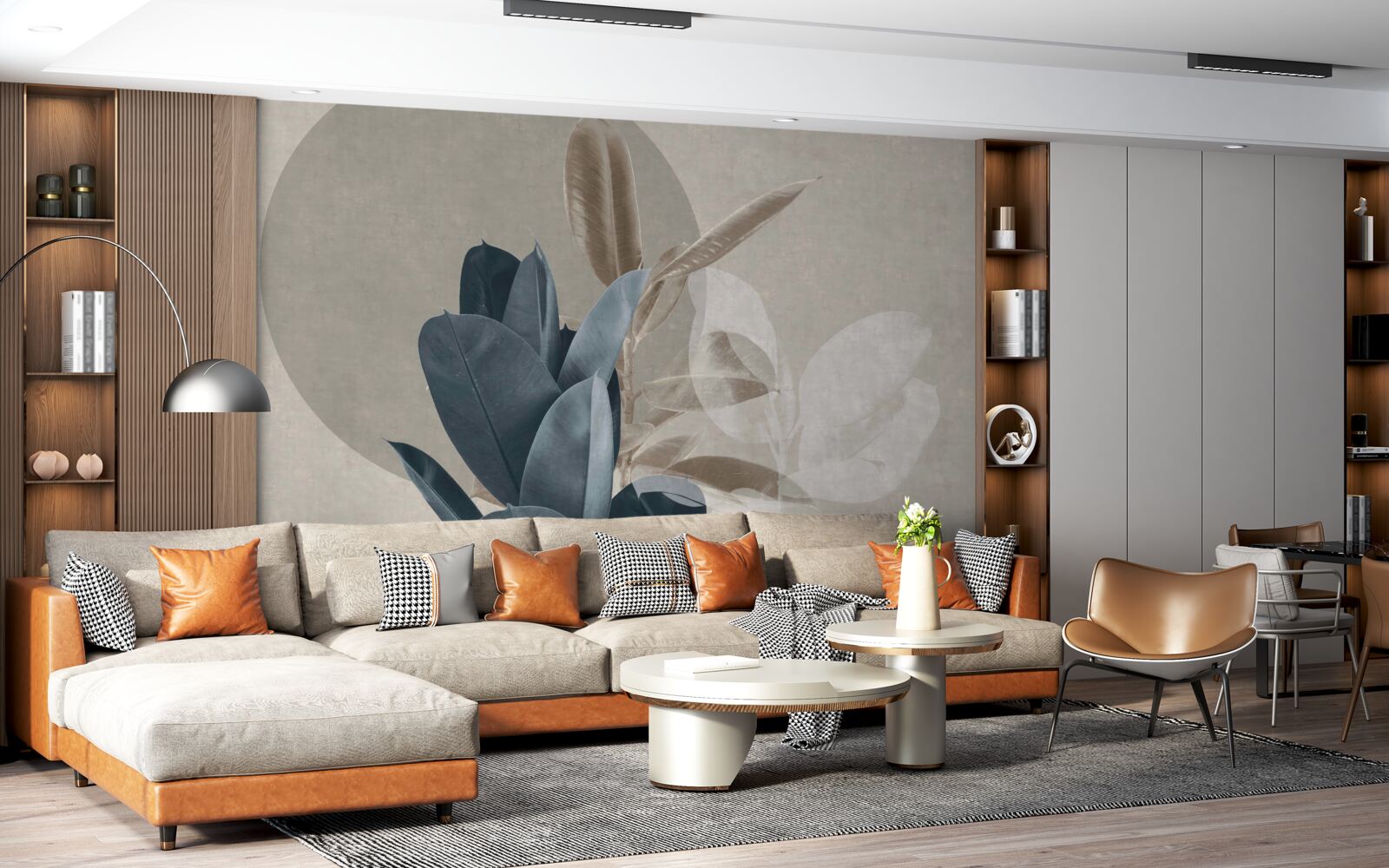 Papier peint plante d'intérieur près du mur