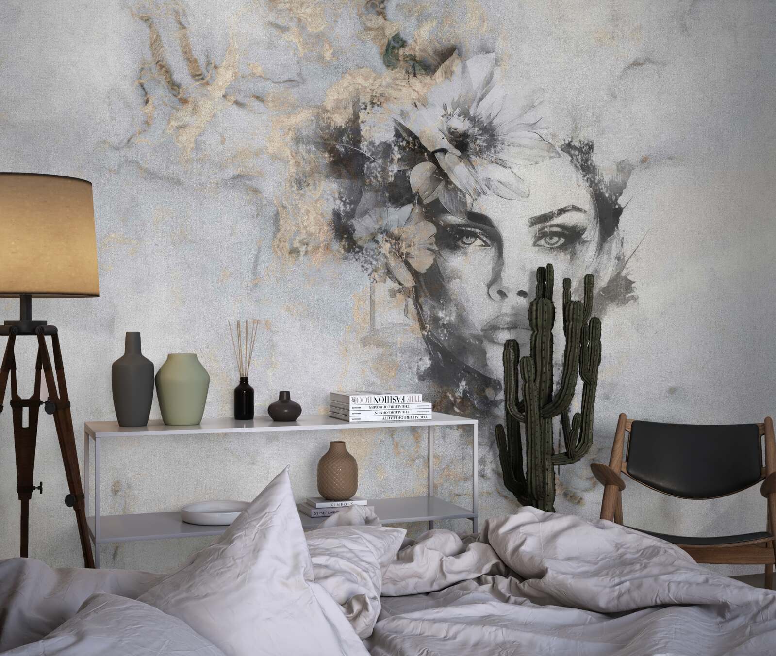 Papier peint image d'une fille regardant au loin