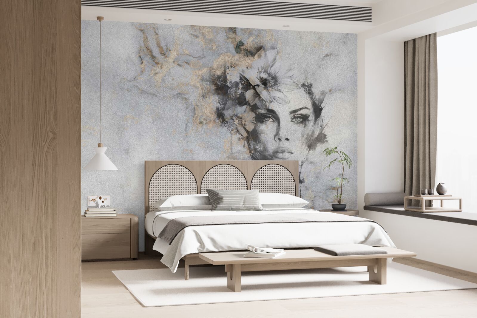 Papier peint image d'une fille regardant au loin