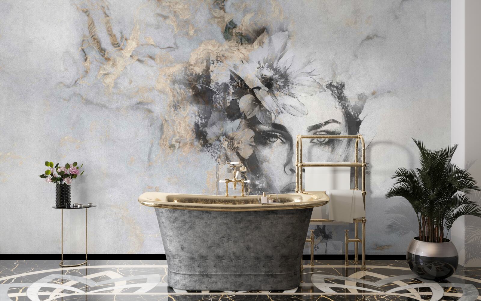 Papier peint image d'une fille regardant au loin