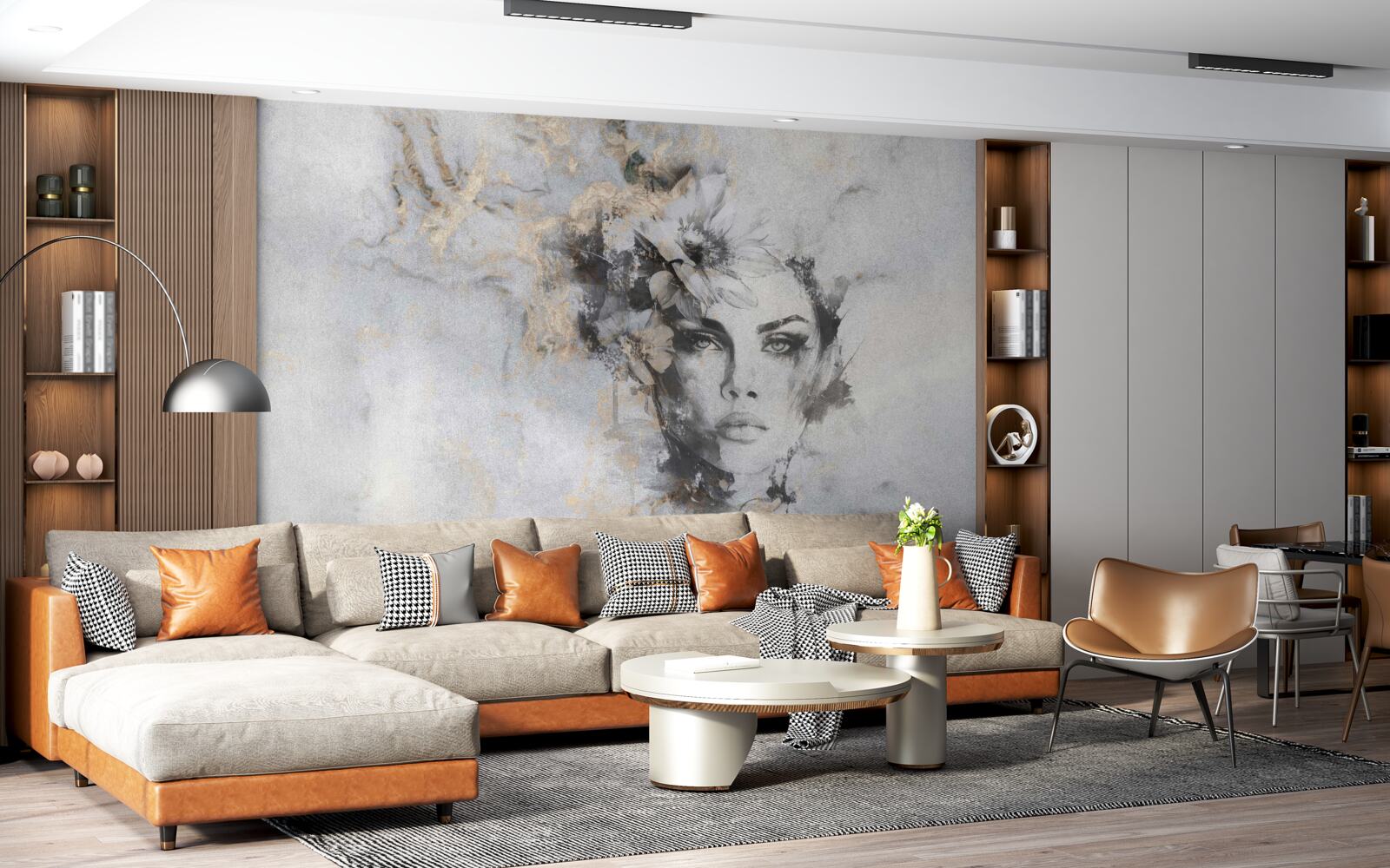 Papier peint image d'une fille regardant au loin