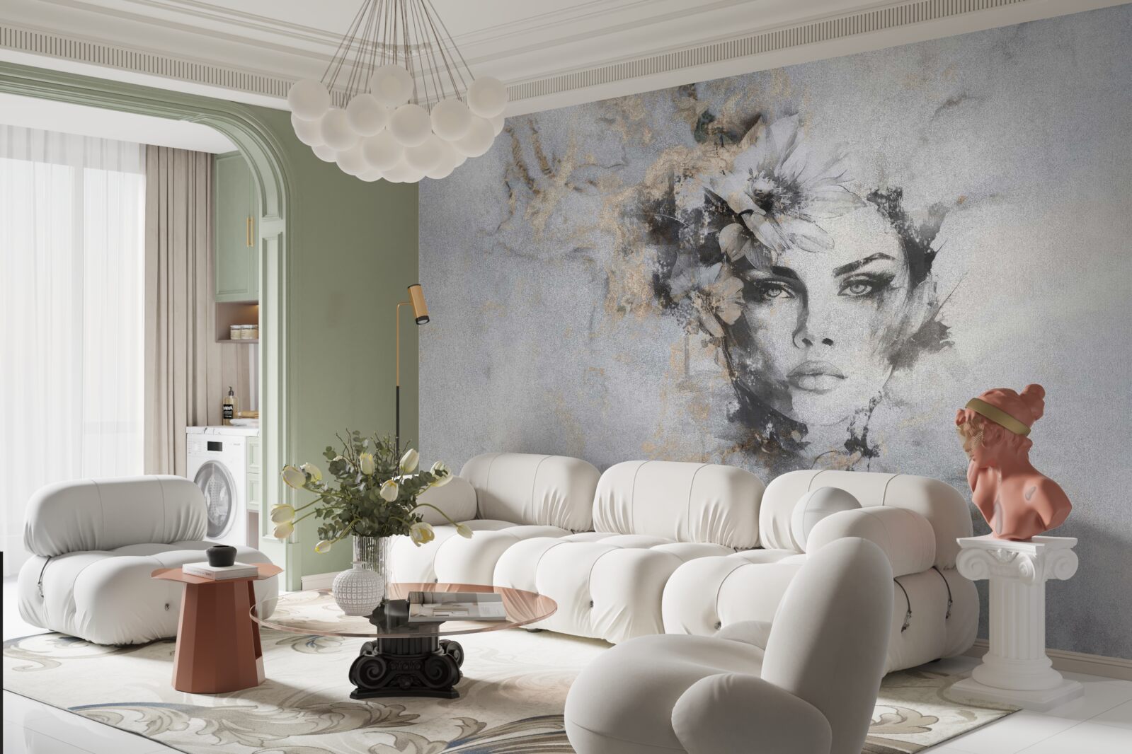 Papier peint image d'une fille regardant au loin