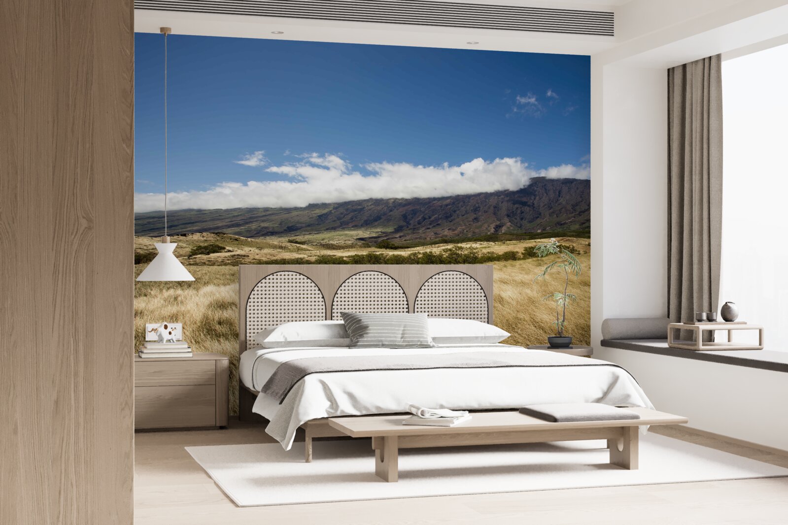 Papier peint savane à l'herbe luxuriante