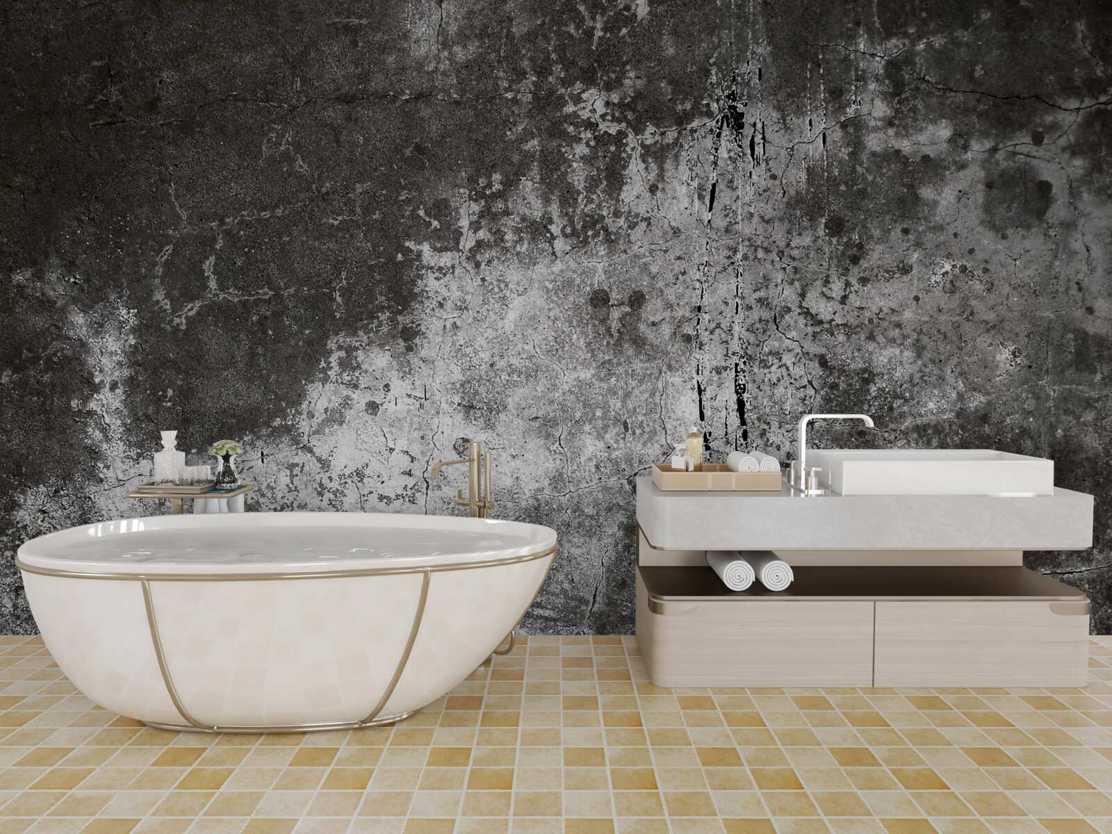 Papier peint vieux mur gris