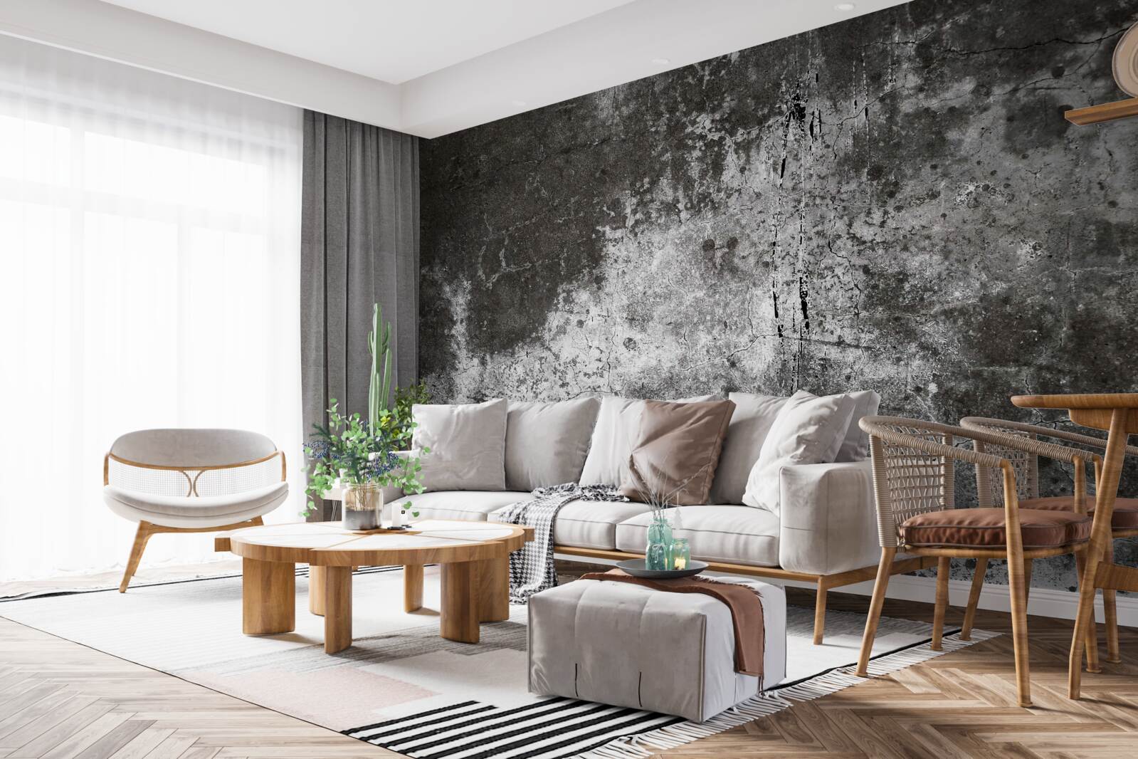 Papier peint vieux mur gris