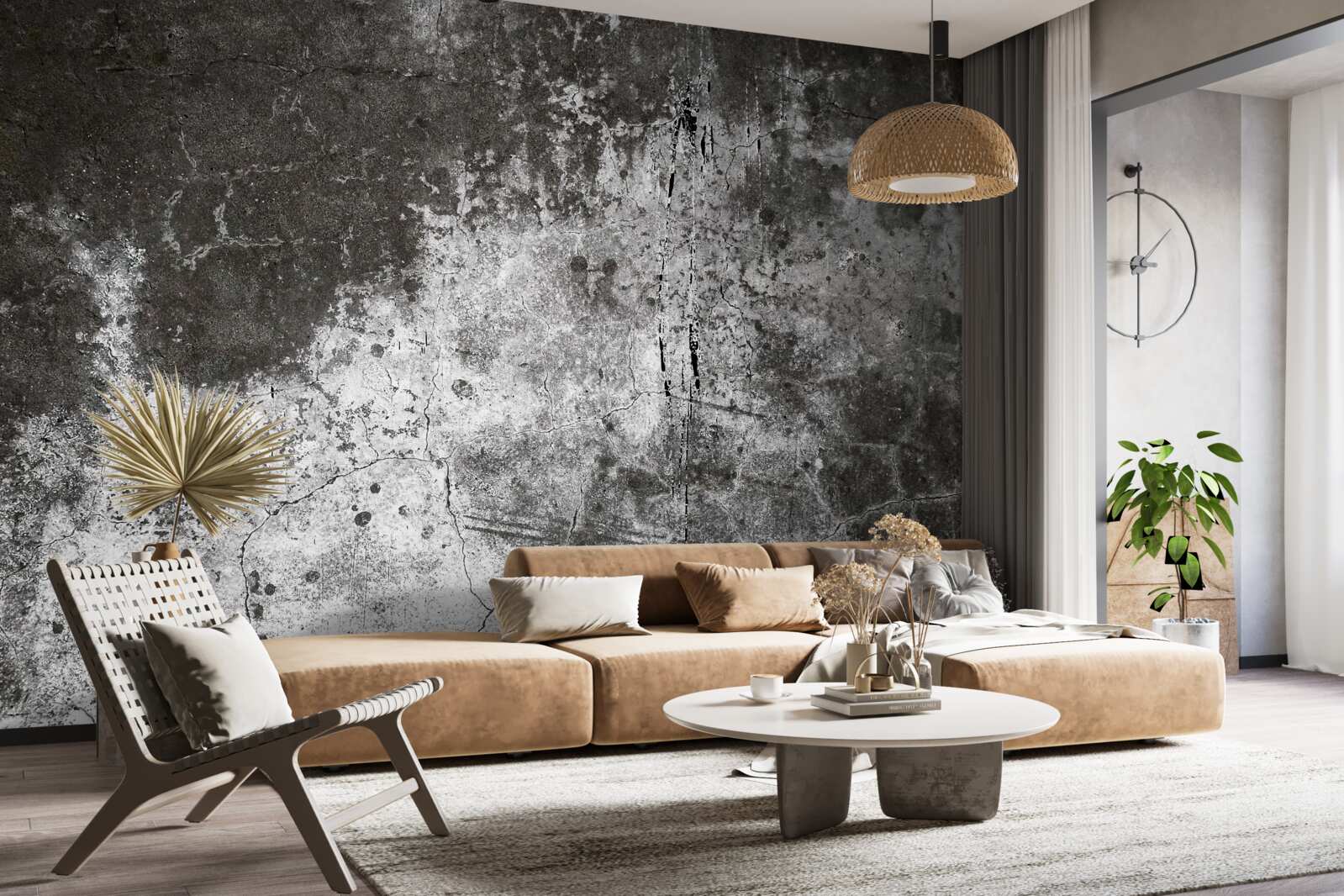 Papier peint vieux mur gris