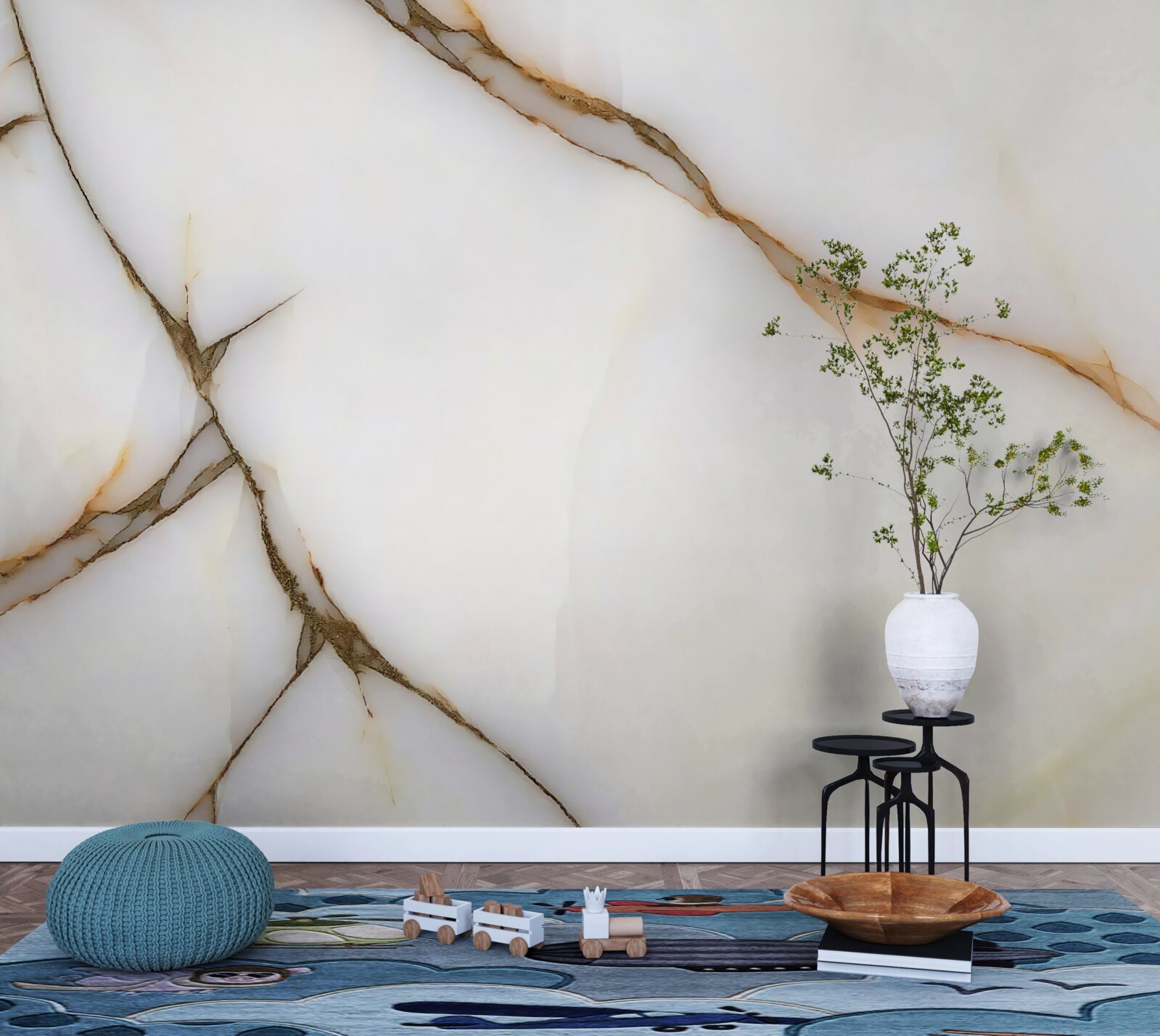 Papier peint le fond est clair avec des lignes sombres incurvées