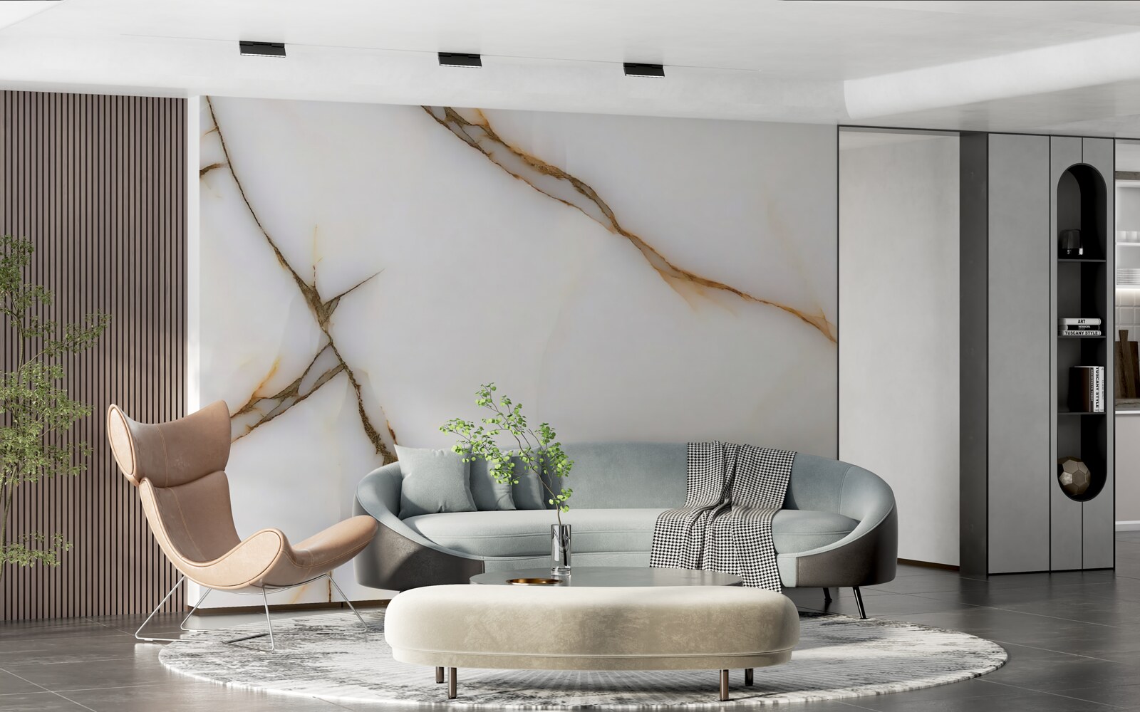 Papier peint le fond est clair avec des lignes sombres incurvées