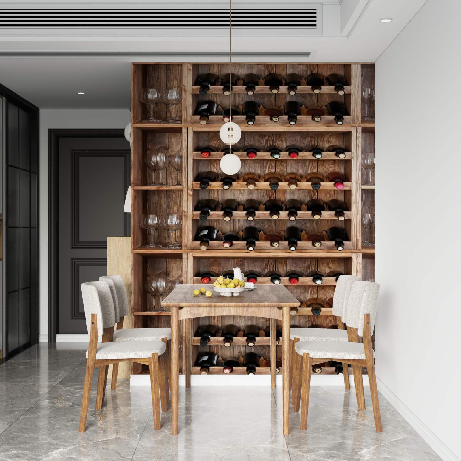 Papier peint bar à verres de vin