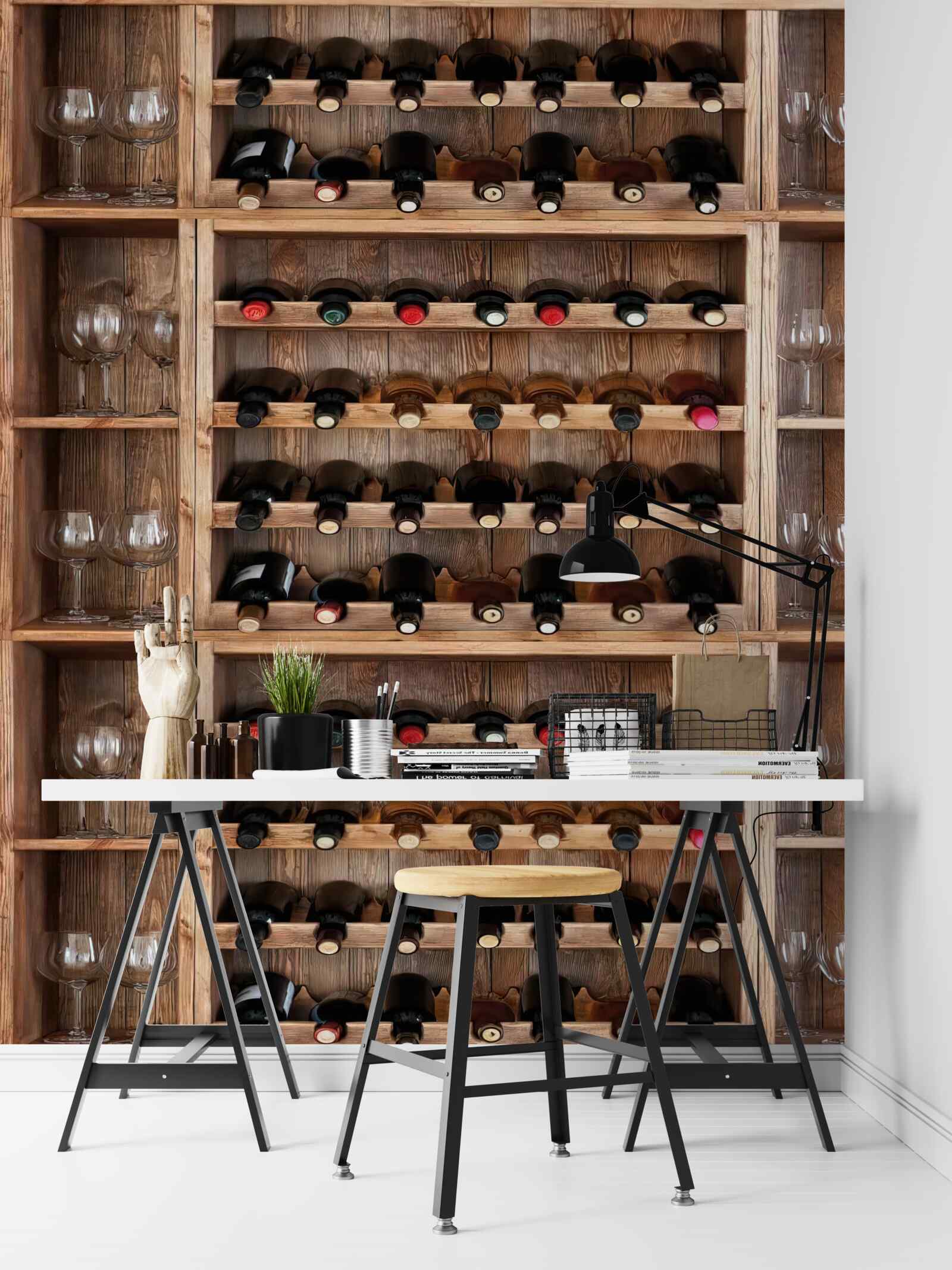 Papier peint bar à verres de vin