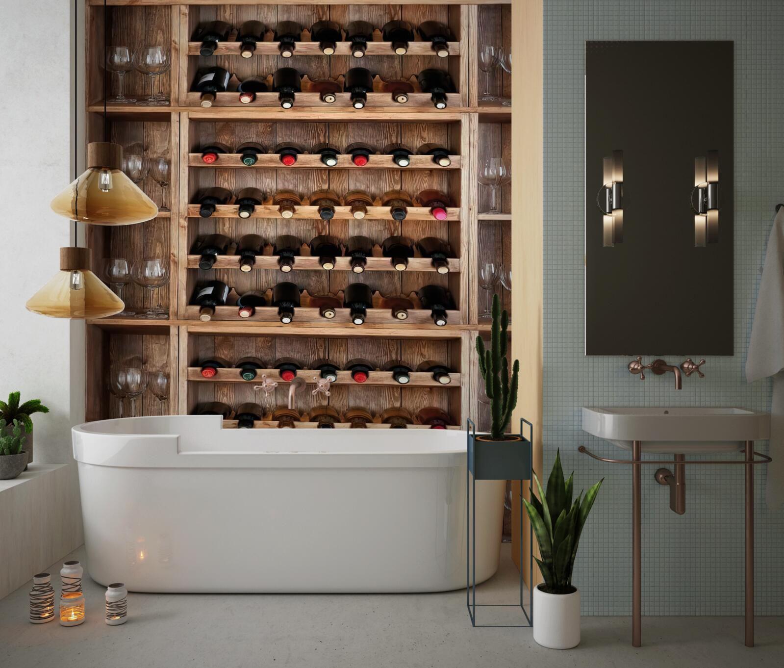 Papier peint bar à verres de vin