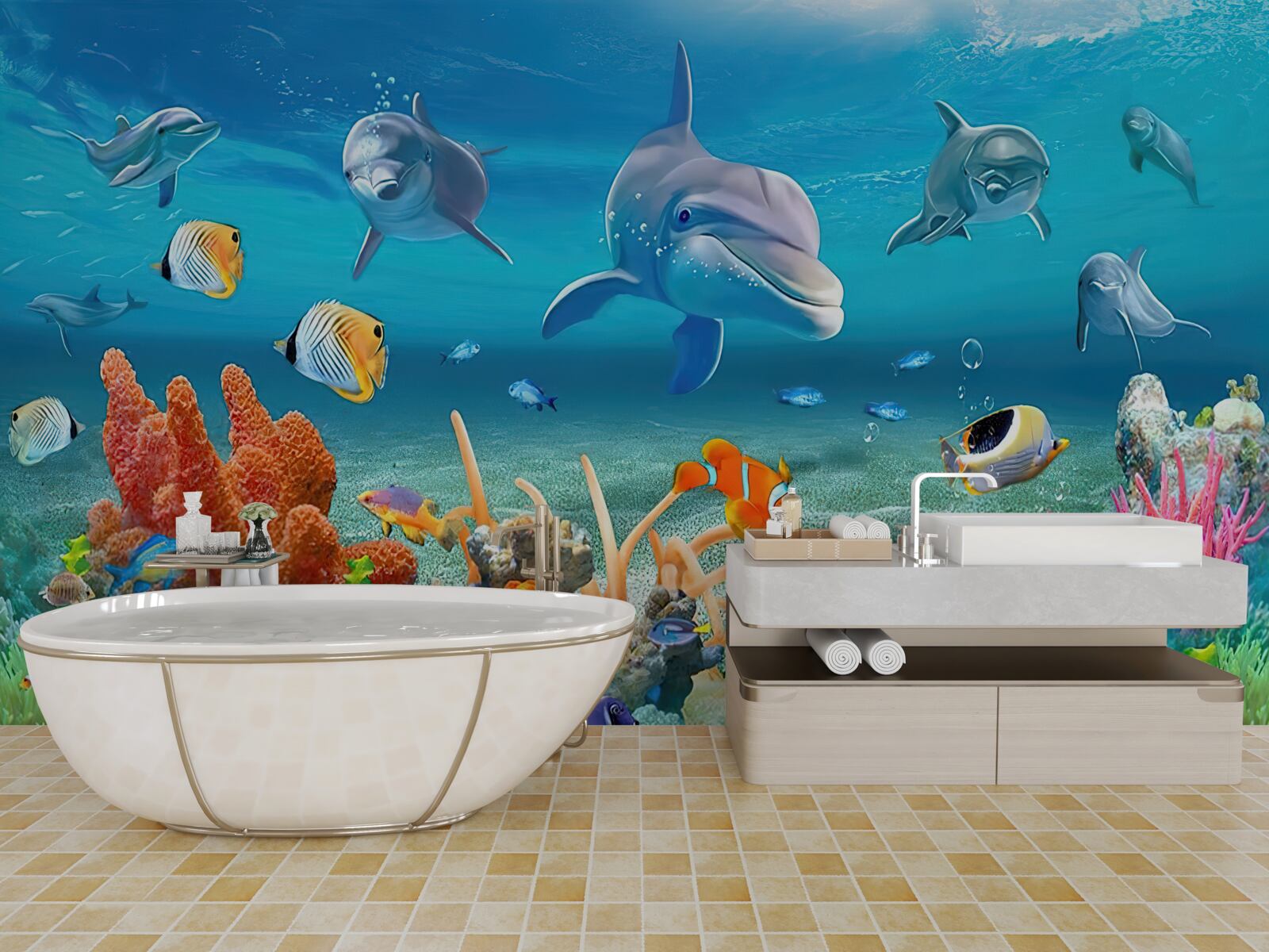 Papier peint un magnifique royaume sous-marin