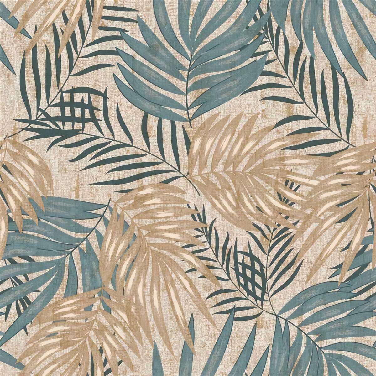 Papier peint feuilles brunes et vertes