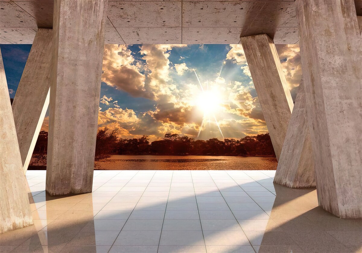 Papier peint grands éléments de construction