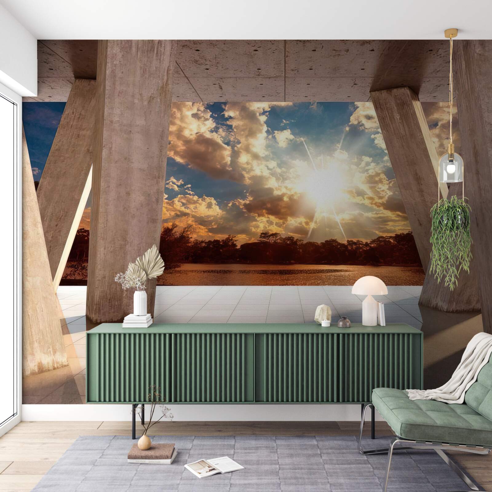 Papier peint grands éléments de construction