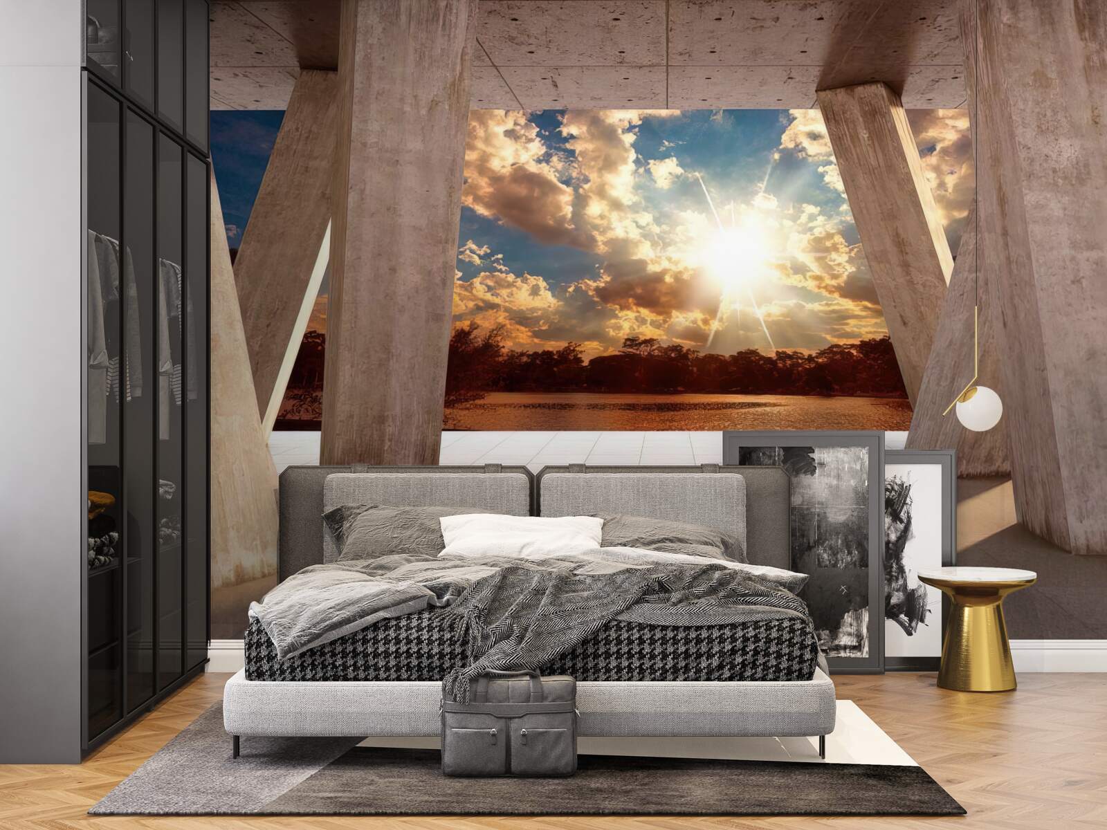 Papier peint grands éléments de construction