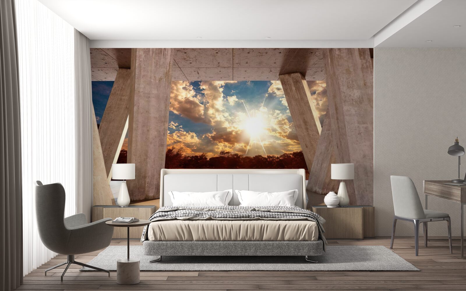 Papier peint grands éléments de construction