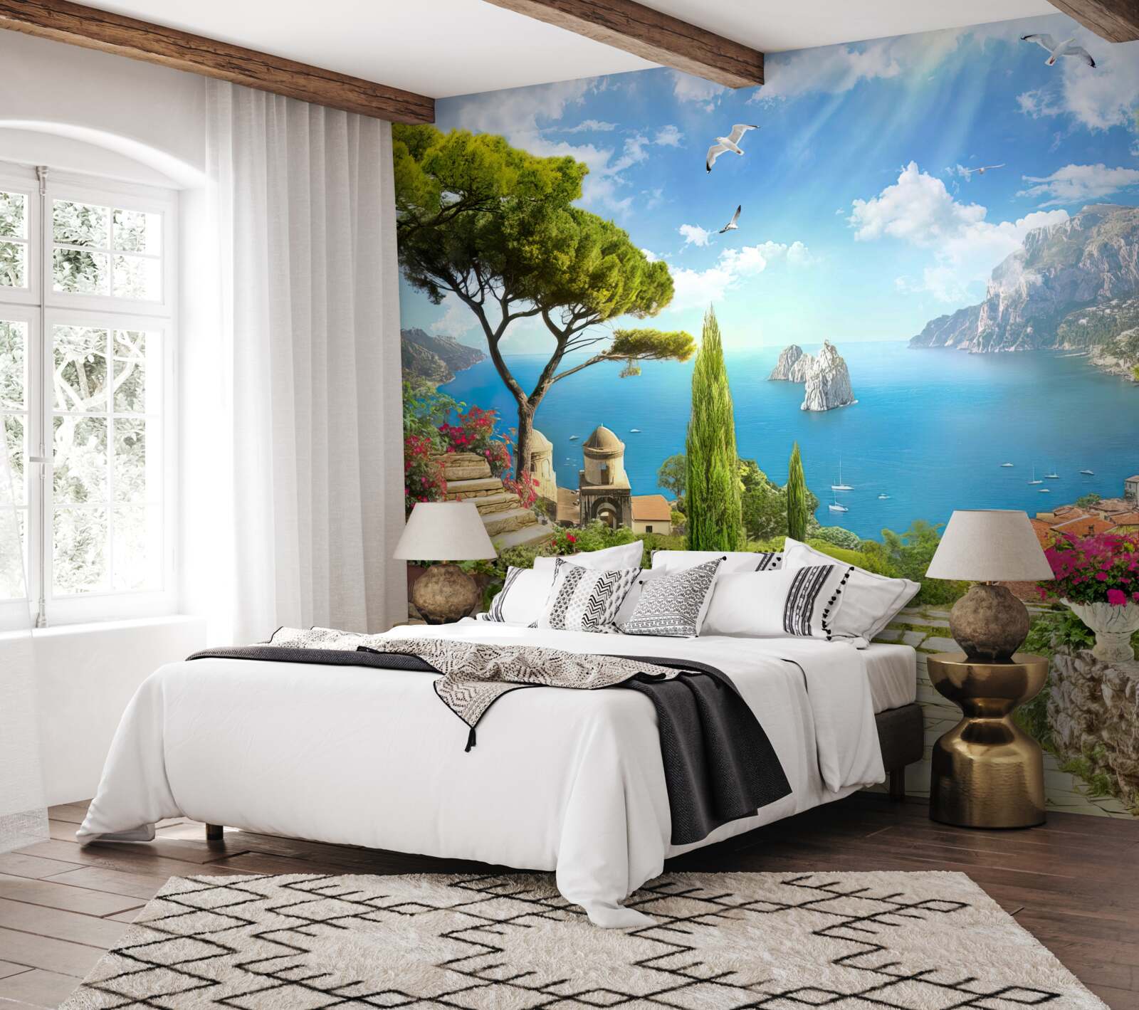 Papier peint chemin à travers le maquis vert