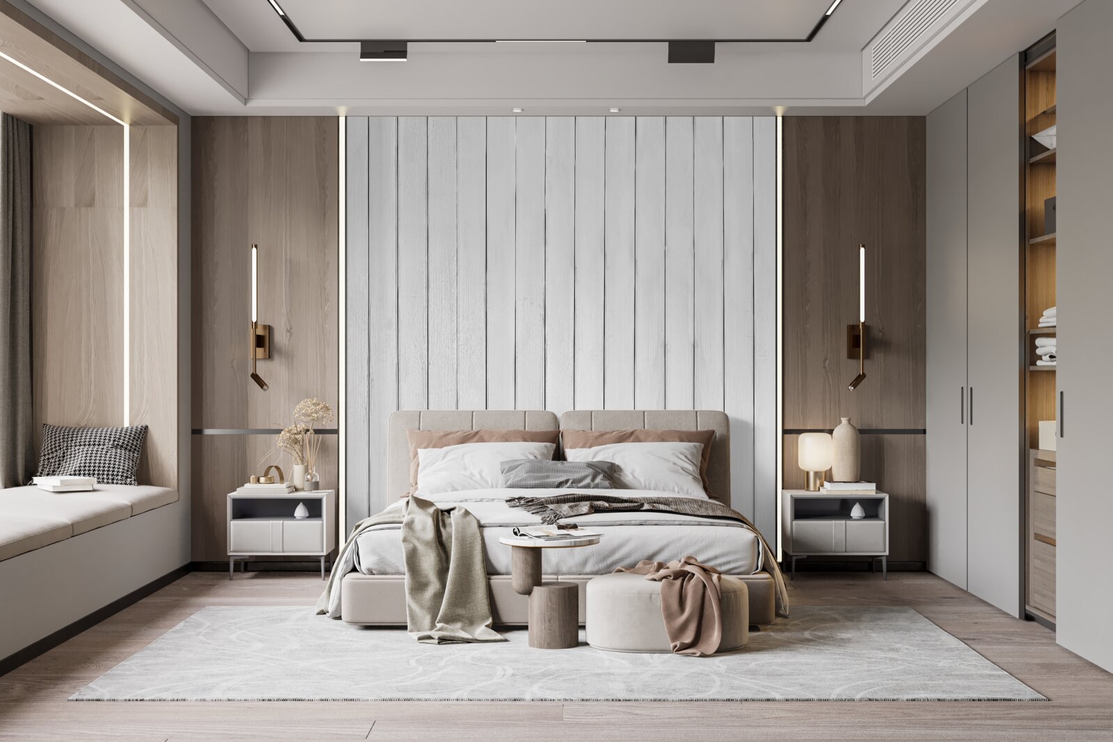 Papier peint clôture en bois blanc