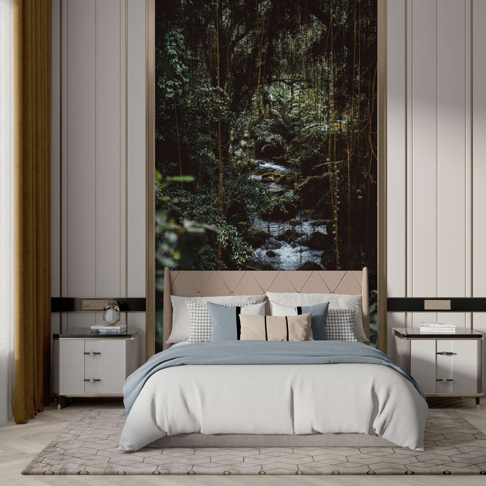 Papier peint rivière forestière