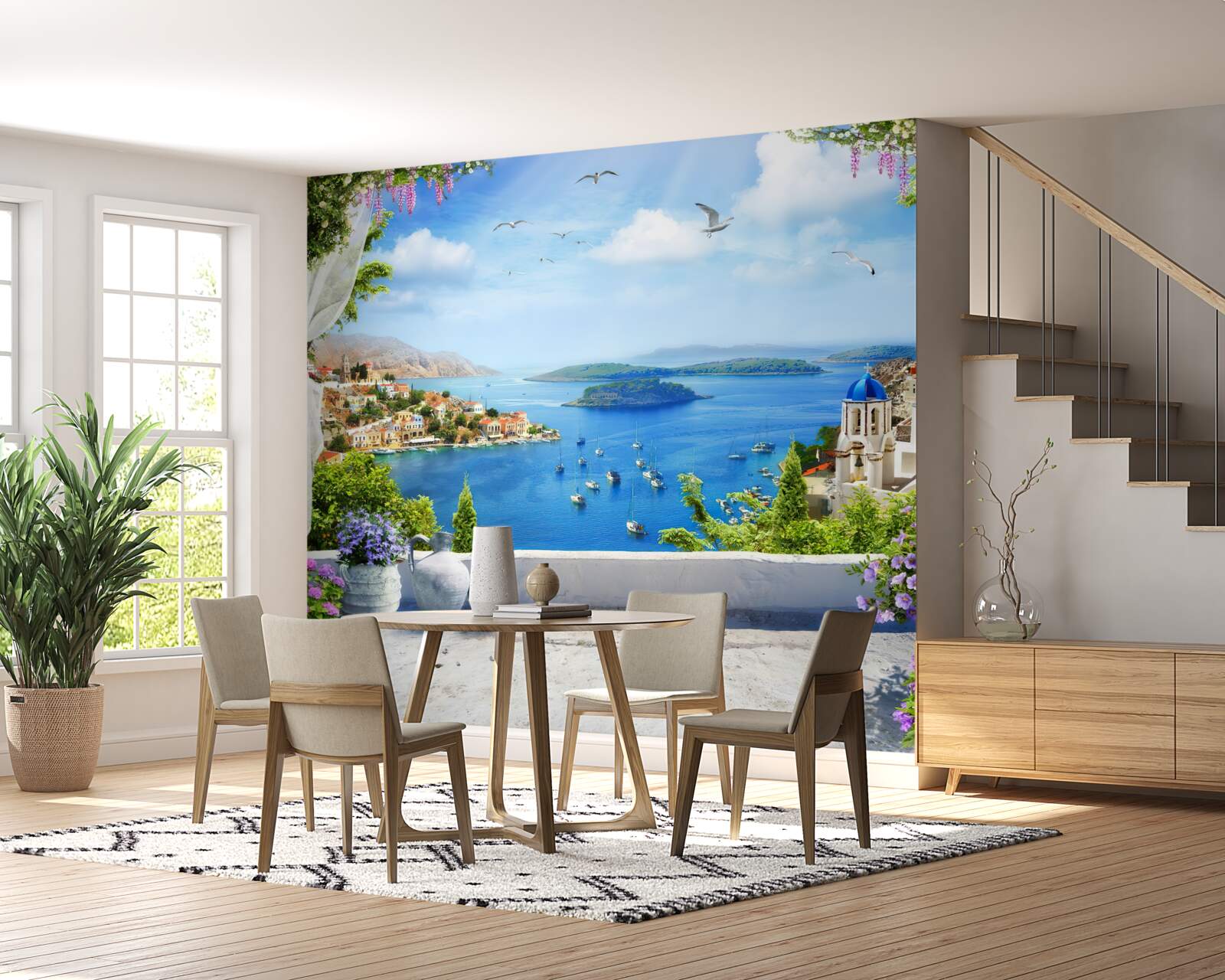 Papier peint panorama de la ville et de la rivière