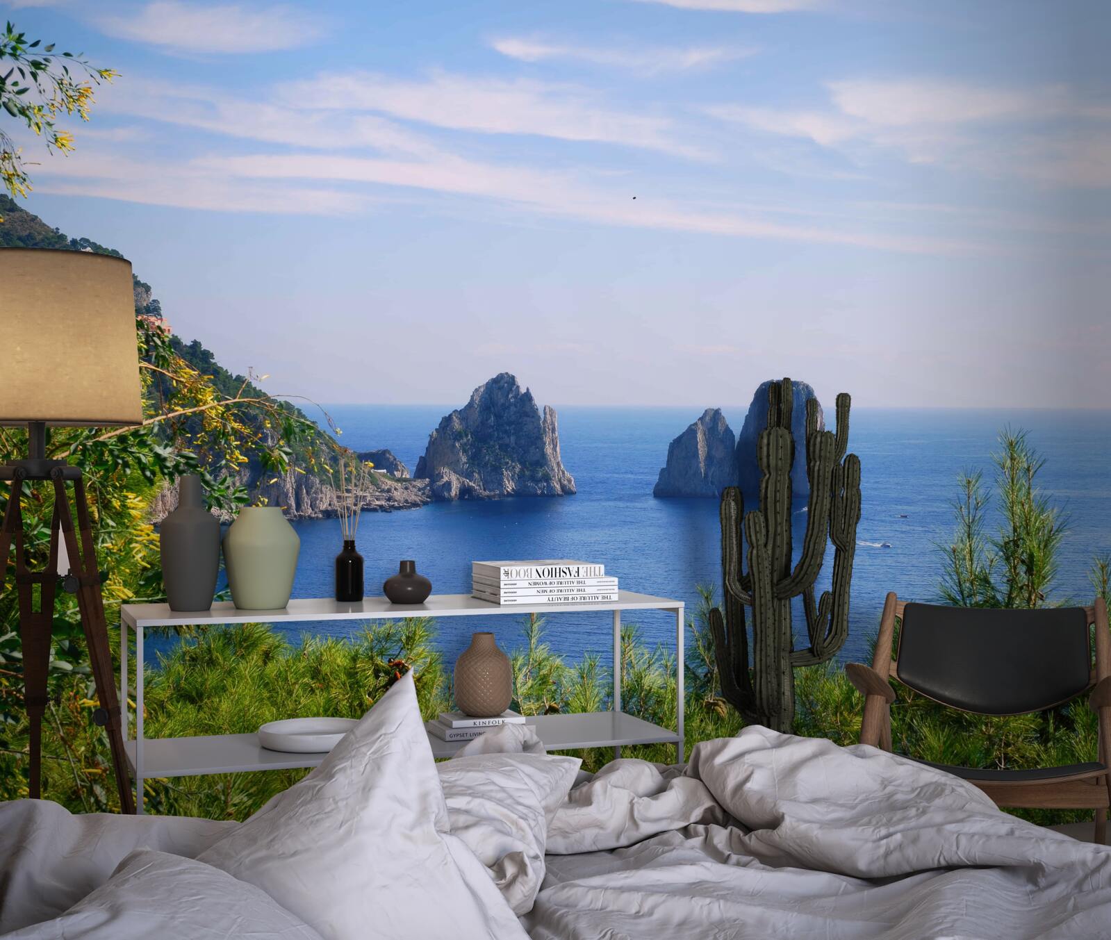 Papier peint panorama de l'océan et des falaises