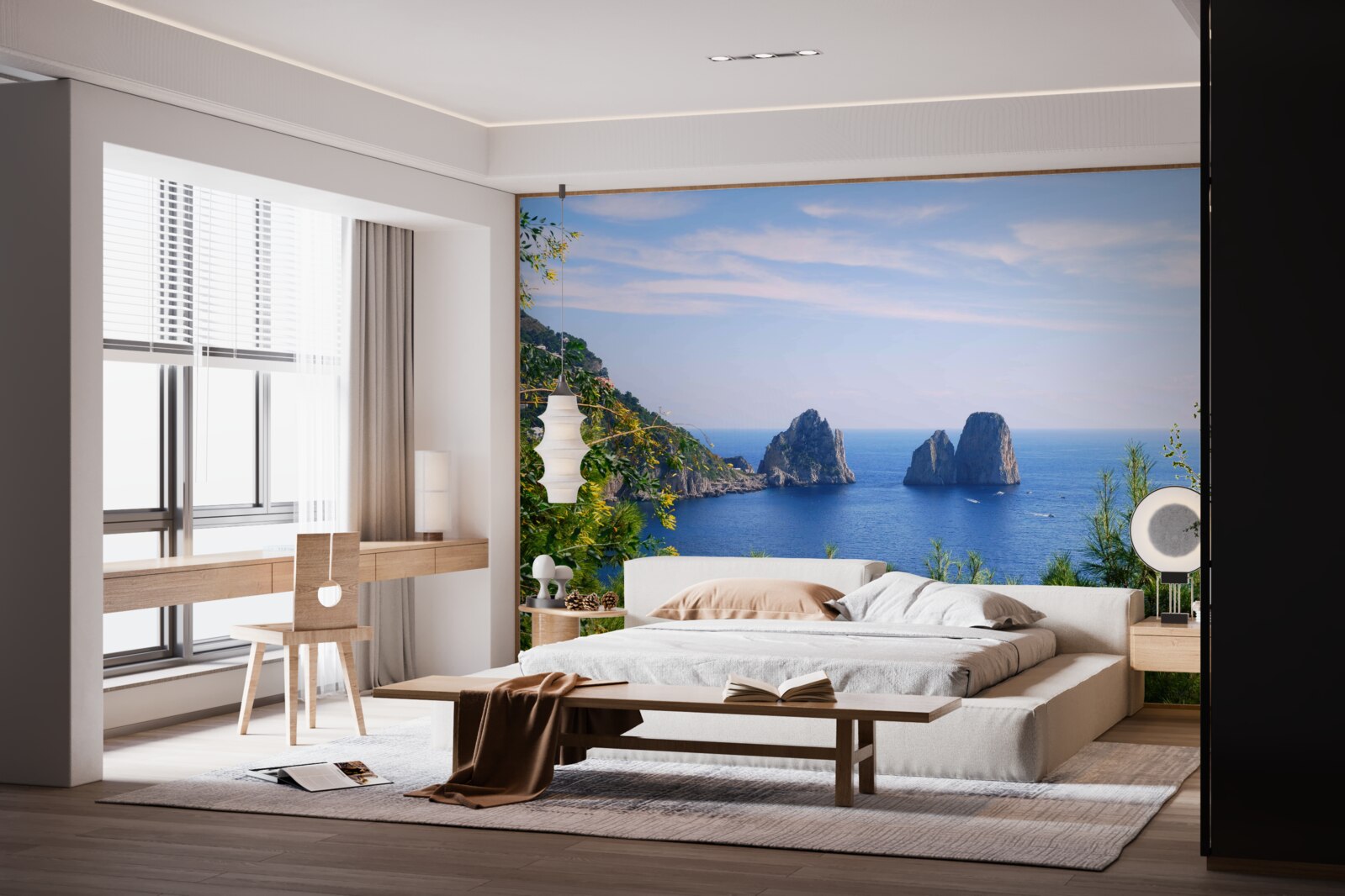 Papier peint panorama de l'océan et des falaises