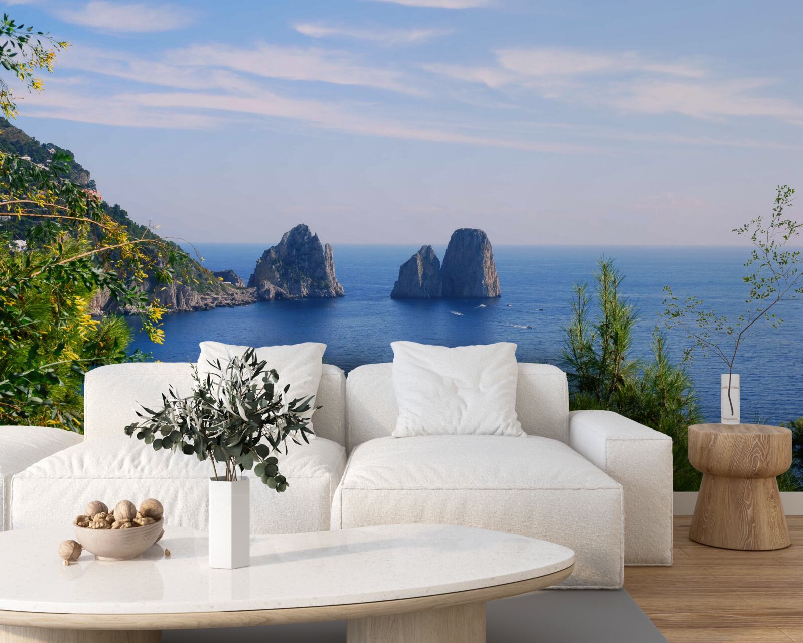 Papier peint panorama de l'océan et des falaises