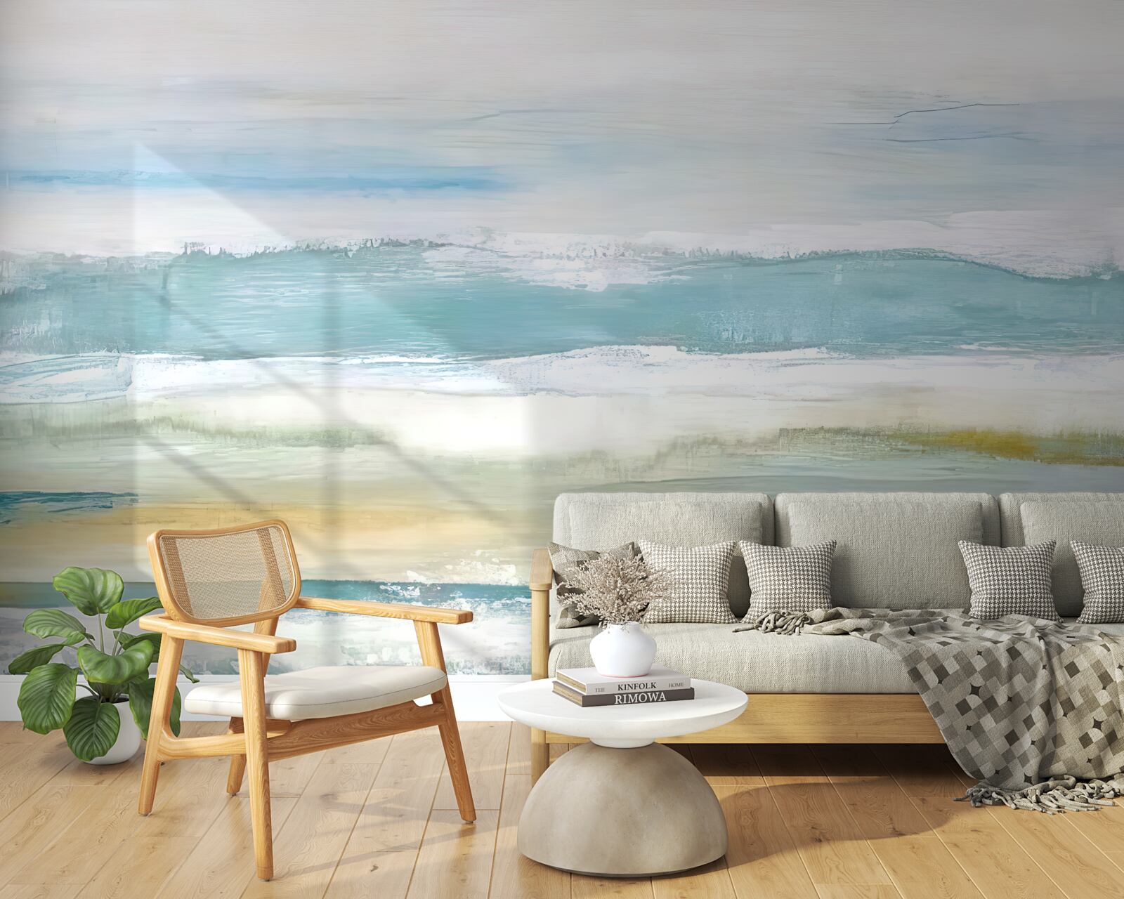 Papier peint traits abstraits multicolores